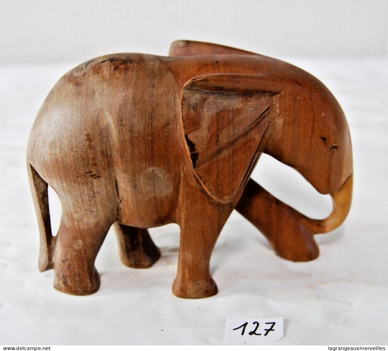 C127 Elephant En Bois - Objet De Vitrine - Animaux