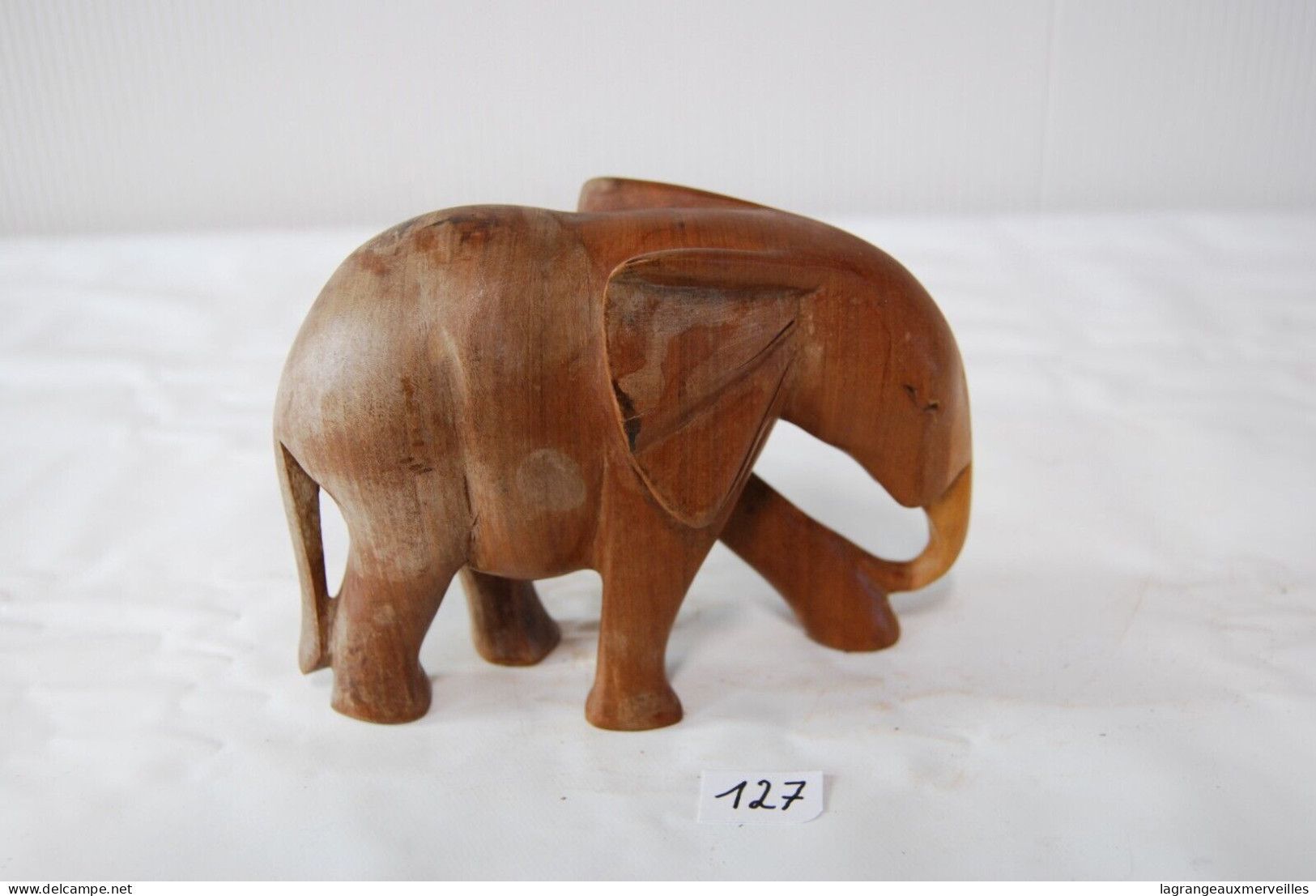 C127 Elephant En Bois - Objet De Vitrine - Animaux