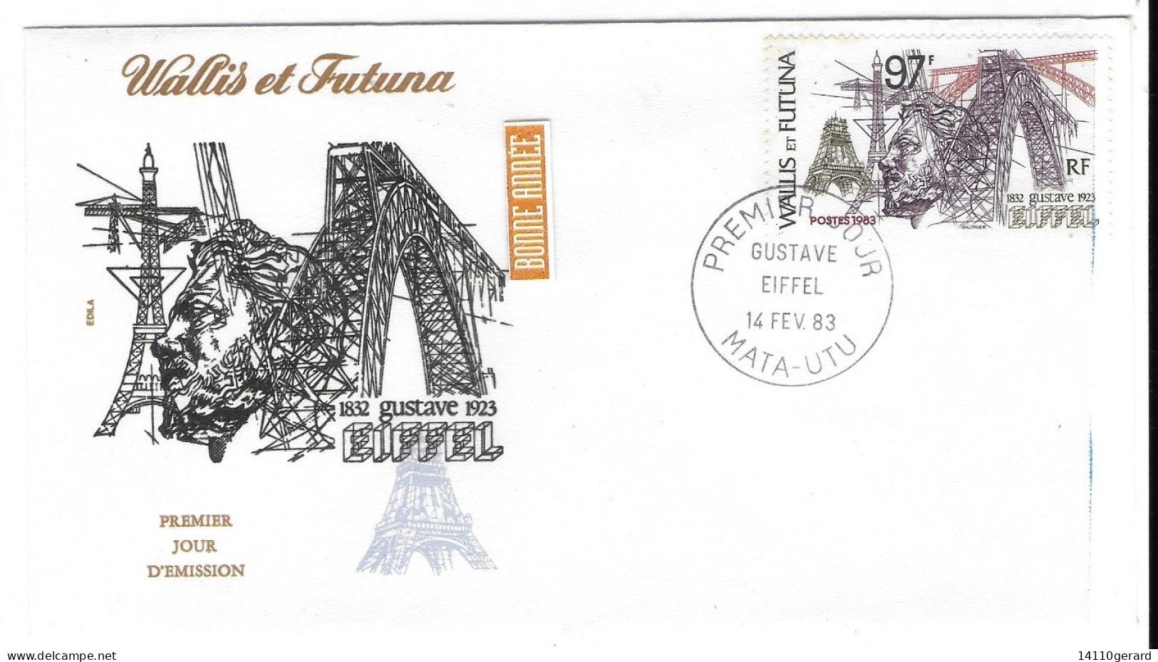 WALLIS ET FUTUNA FDC De 1983.  1832/1923  GUSTAVE EIFFEL - Briefe U. Dokumente