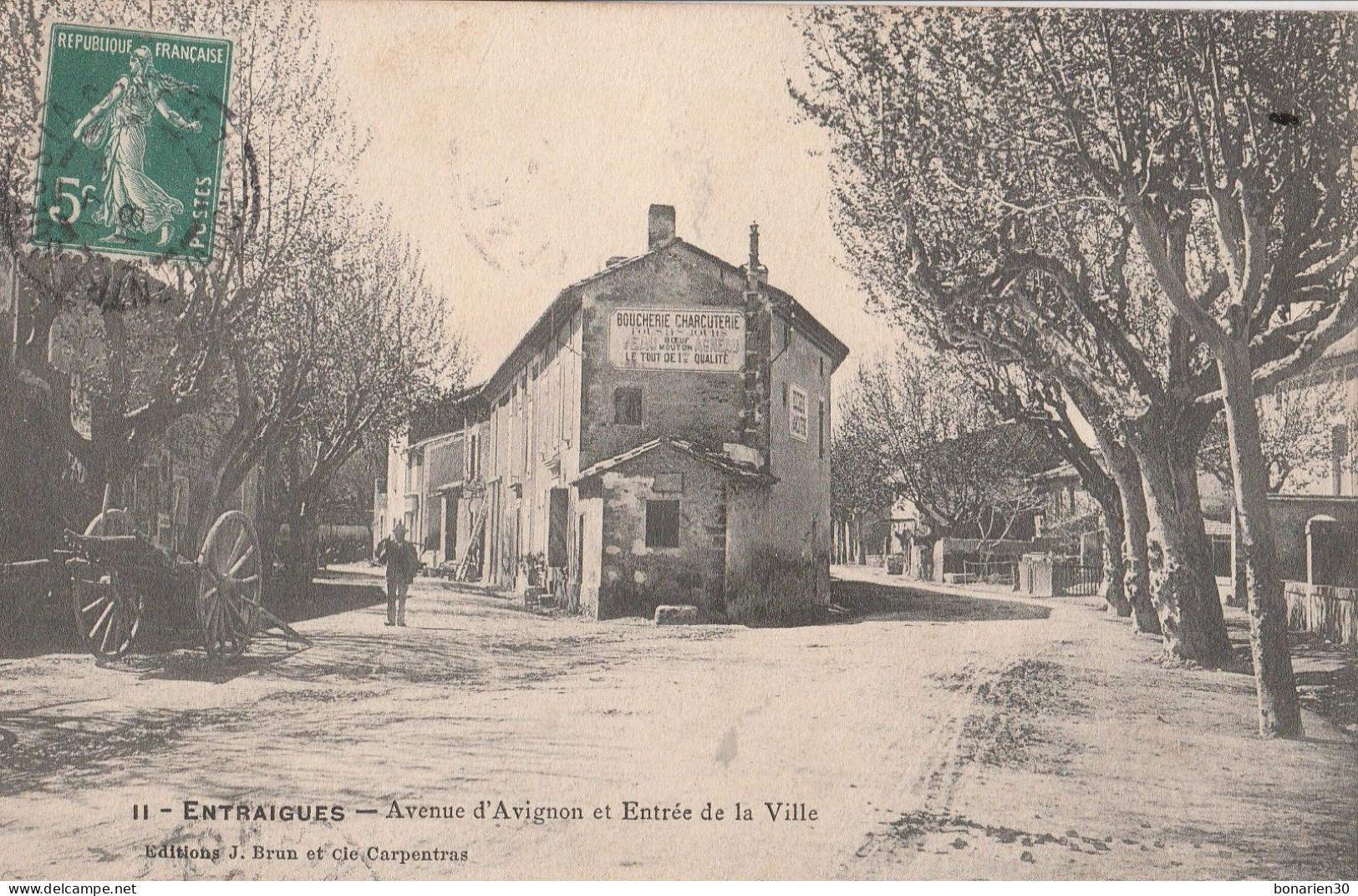 CPA 84 ENTRAIGUES AVENUE D'AVIGNON ET ENTREE DE LA VILLE - Entraigue Sur Sorgue