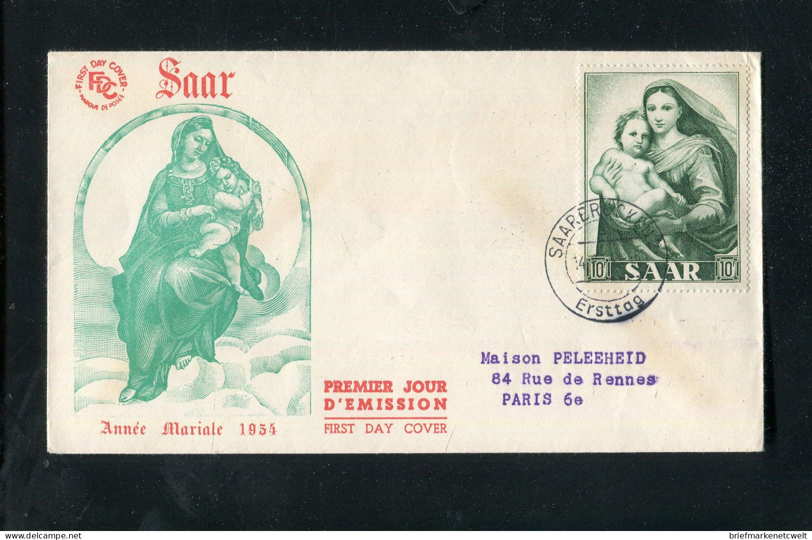 "SAARLAND" 1954, Mi. 351-353 Auf 3 FDC (3116) - FDC