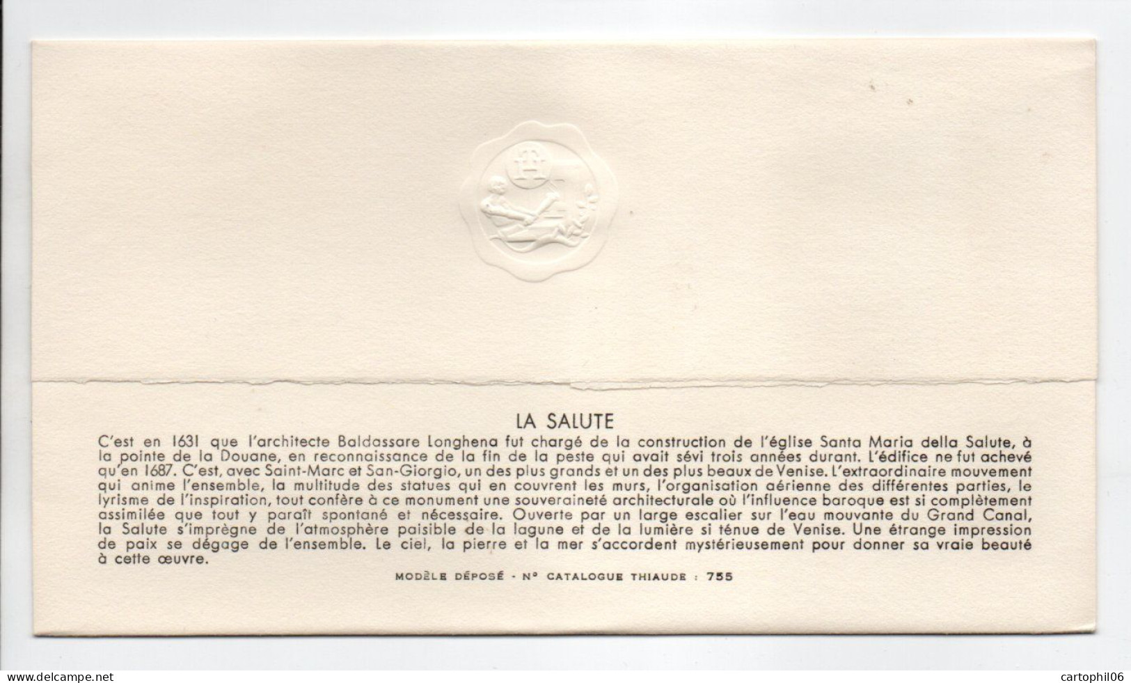 - FDC EUROPA - LA SALUTE - PARIS 8.5.1971 - Référence THIAUDE 755 - - 1971