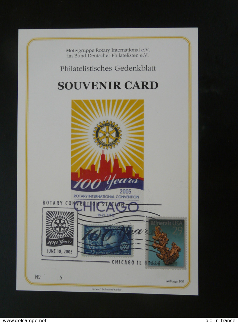 Encart Folder Souvenir Card Rotary International Convention Chicago USA 2005 (n°5) - Lettres & Documents