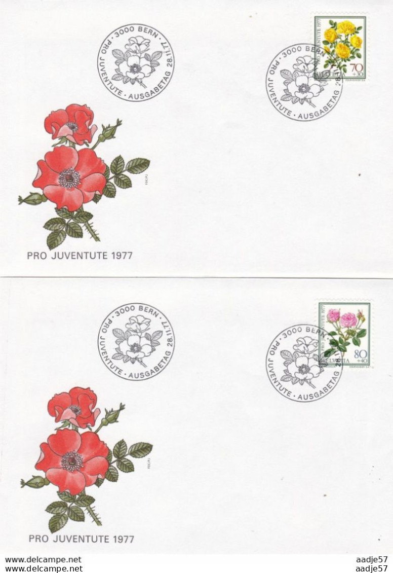 Schweiz Switzerland Suisse - 1977 Mi. 1112-1115 - Pro Juventute - Rosen - Flowers - Roses 4 * FDC - Geneeskrachtige Planten