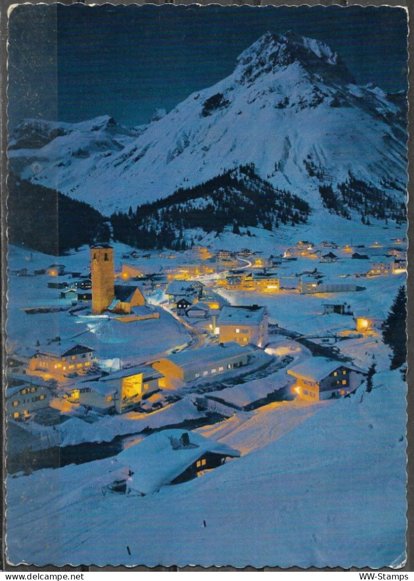 Postcard Circa 1960 Austria Lech Am Arlberg At Night In Winter [ILT2070] - Lech