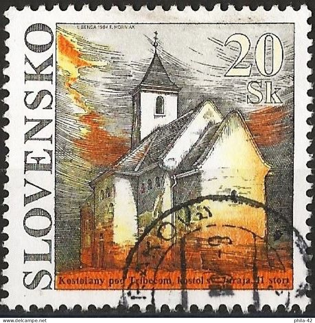 Slovakia 1994 - Mi 205 - YT 169 ( St George's Church, Kostol'any ) - Gebraucht