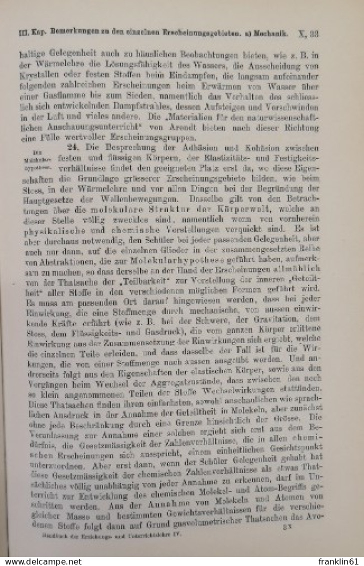 Handbuch Der Erziehungs- Und Unterrichtslehre Für Höhere Schulen. Didaktik Und Methodik Der Einzelnen Lehrfäch - Schulbücher