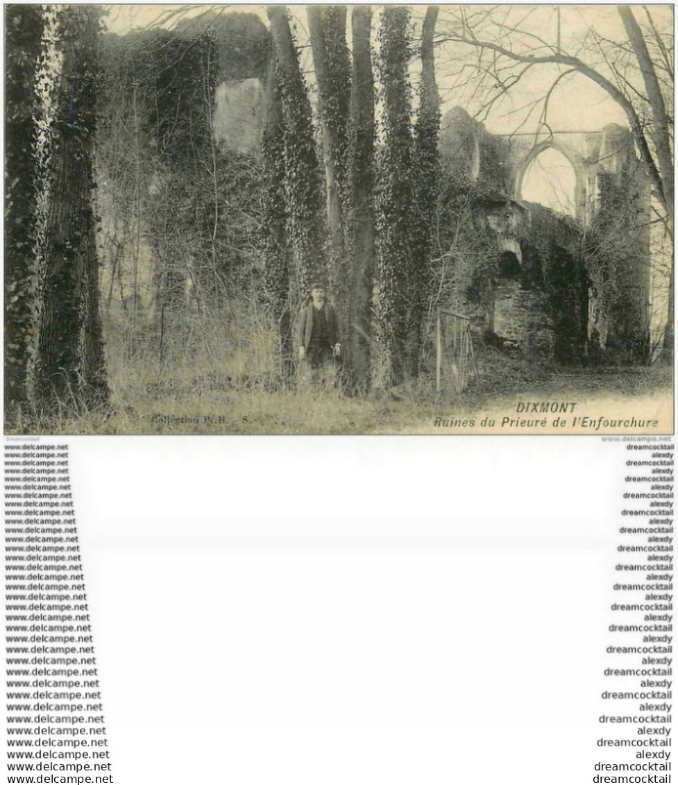89 DIXMONT. Personnage Aux Ruines Du Prieuré De L'Enfourchure 1908 - Dixmont