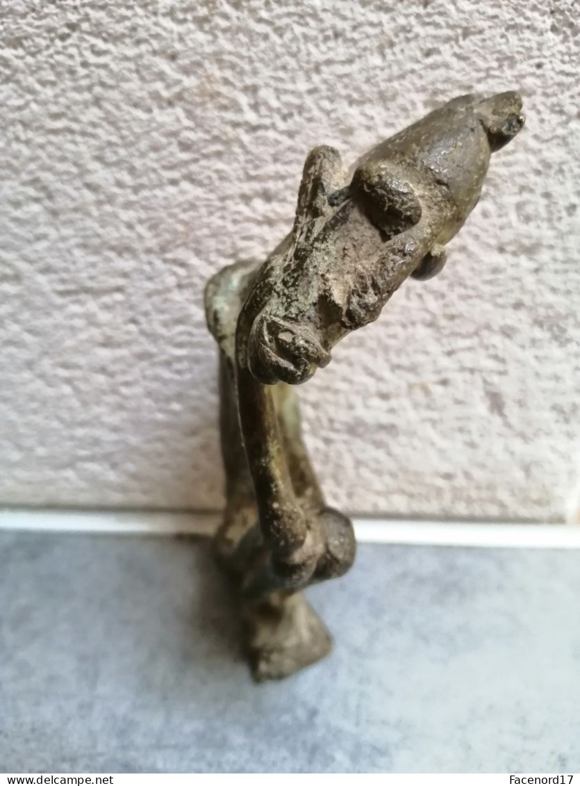 Figurine Dogon à Tête Penchée En Bronze Mali - Afrikaanse Kunst