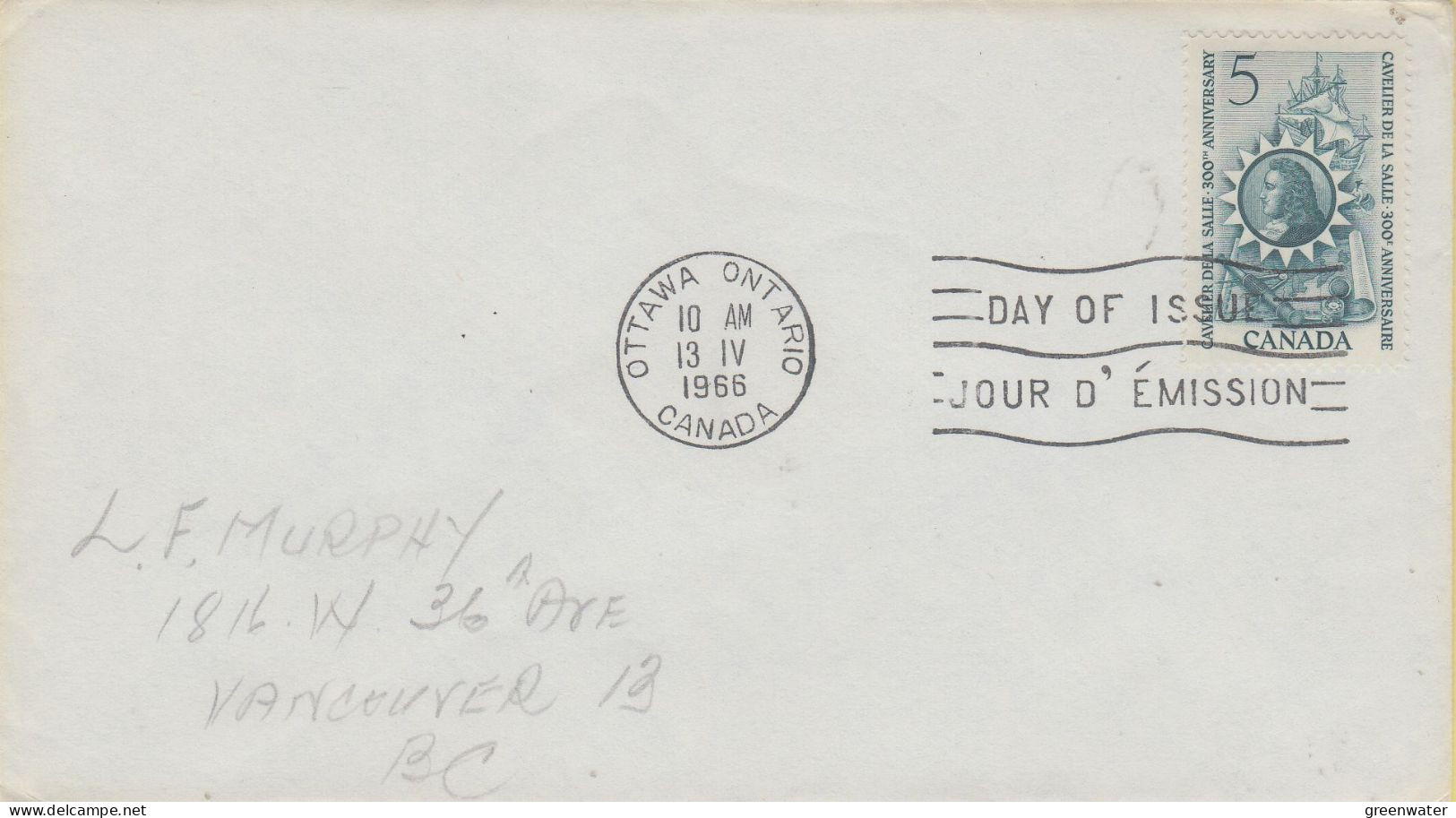 Canada 1968 Cavelier De La Salle 1v FDC (CN178) - 1961-1970