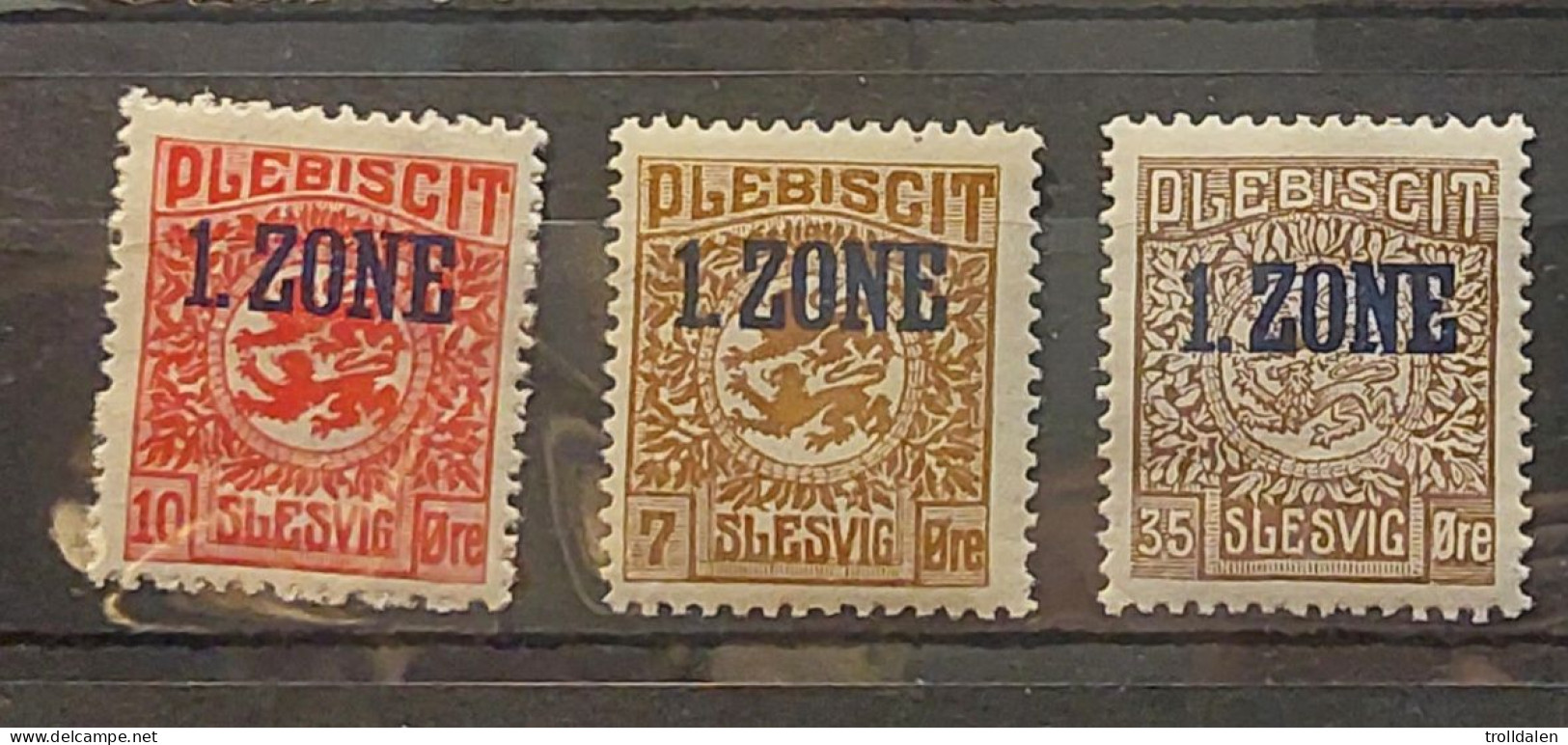 Schlesvig Coat Of Arms,  With Overprint 1.ZONE - Schleswig