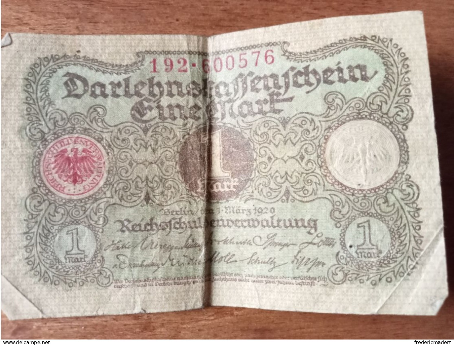 Billet De 1 Mark De 1920 - Sammlungen