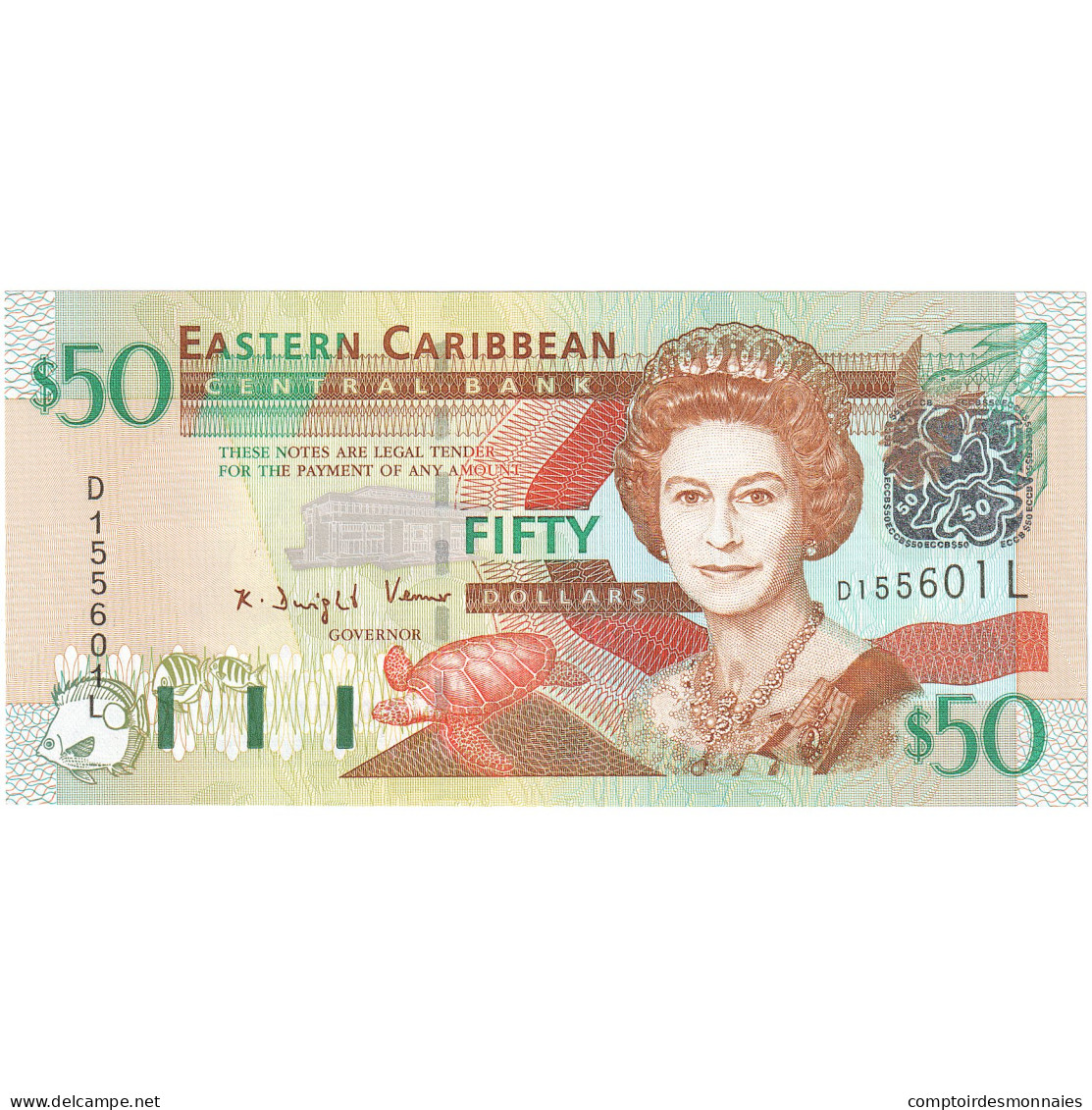 Etats Des Caraibes Orientales, 50 Dollars, Undated (2003), KM:45a, NEUF - Oostelijke Caraïben