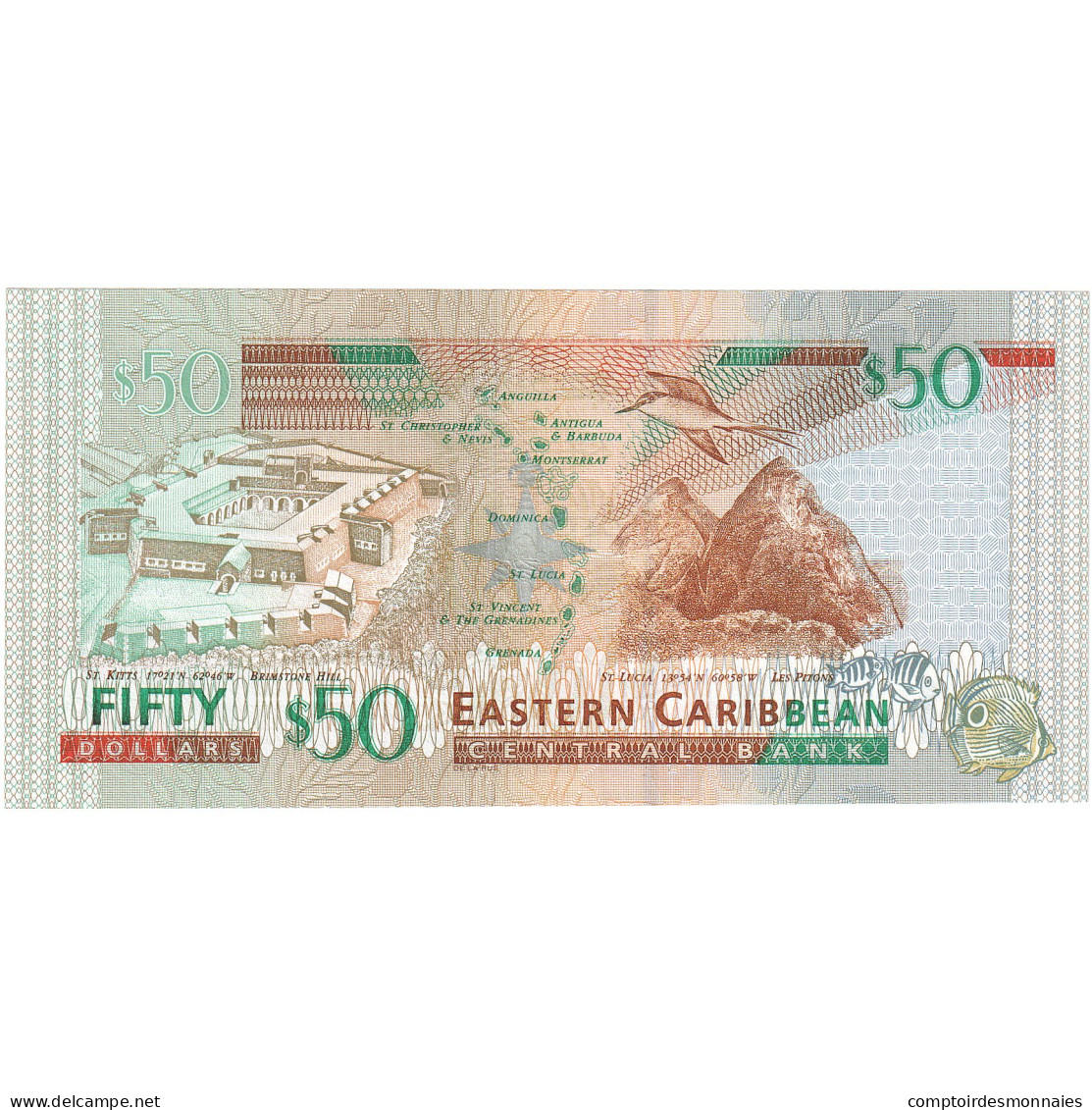 Etats Des Caraibes Orientales, 50 Dollars, Undated (2003), KM:45a, NEUF - Oostelijke Caraïben