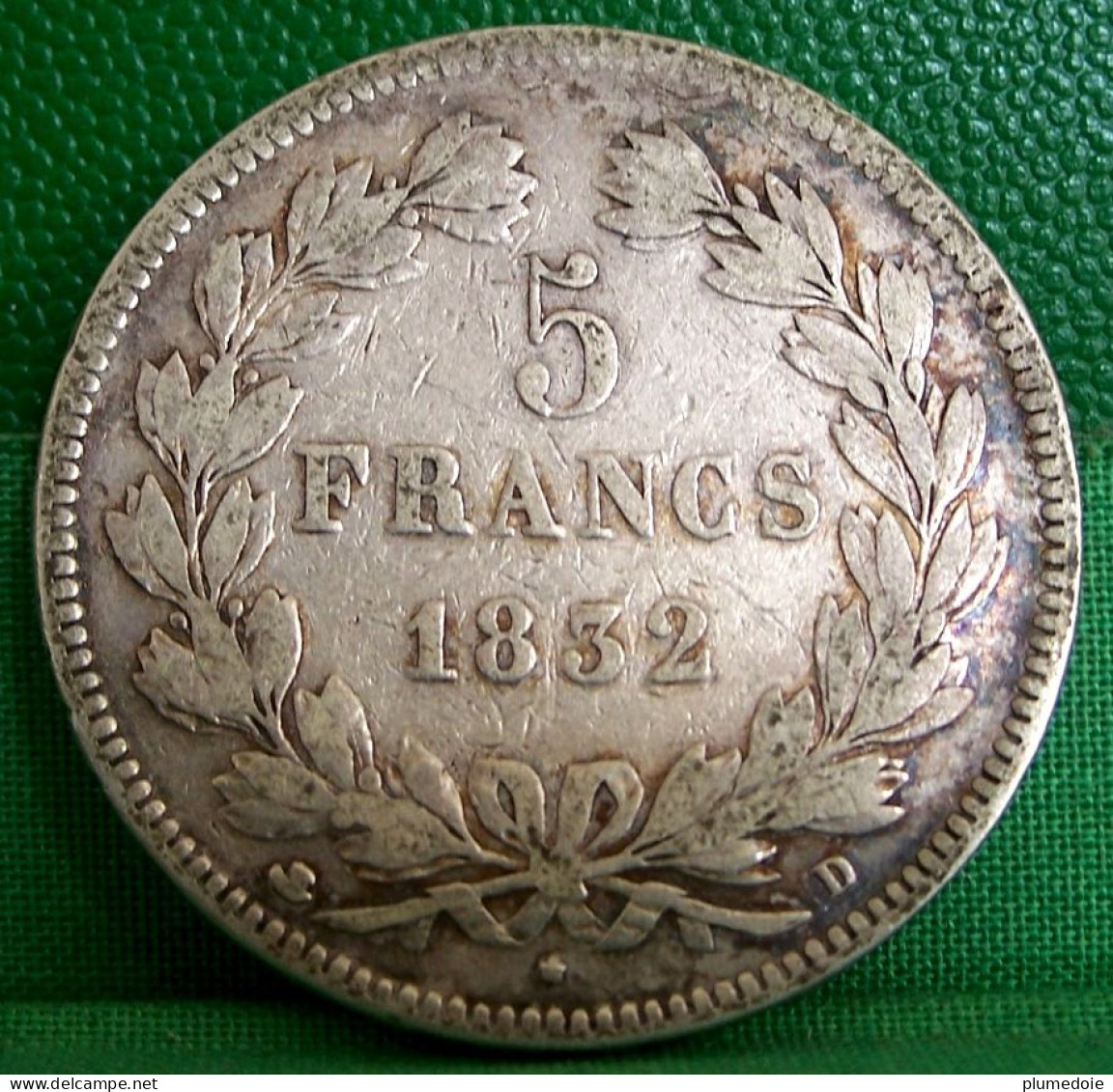 MONNAIE LOUIS PHILIPPE I  , 5 FRANCS 1832 D , LYON   , Argent , France Old Silver Coin - 5 Francs