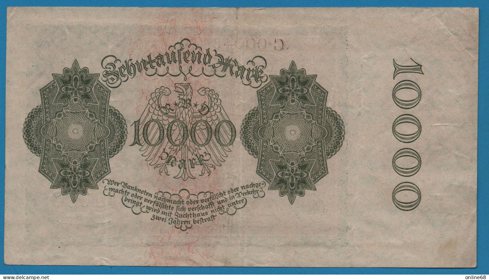 DEUTSCHES REICH 10000 MARK 19.01.1922 # C.00048446 P# 72 - 10.000 Mark