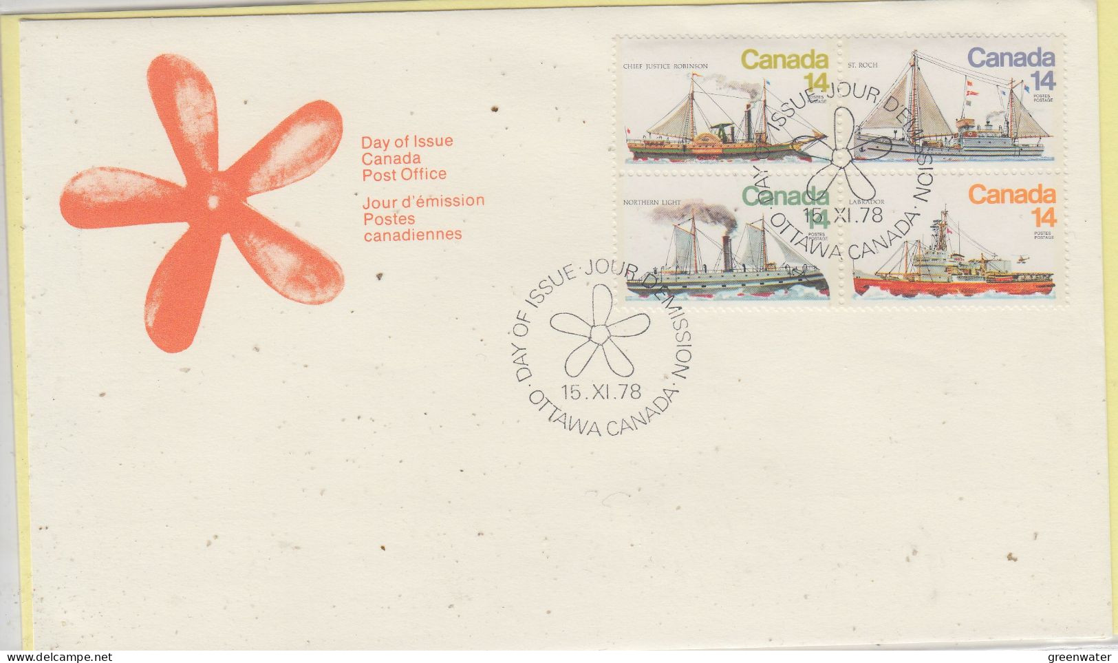 Canada 1978 IShips 4v FDC (CN181A) - 1971-1980