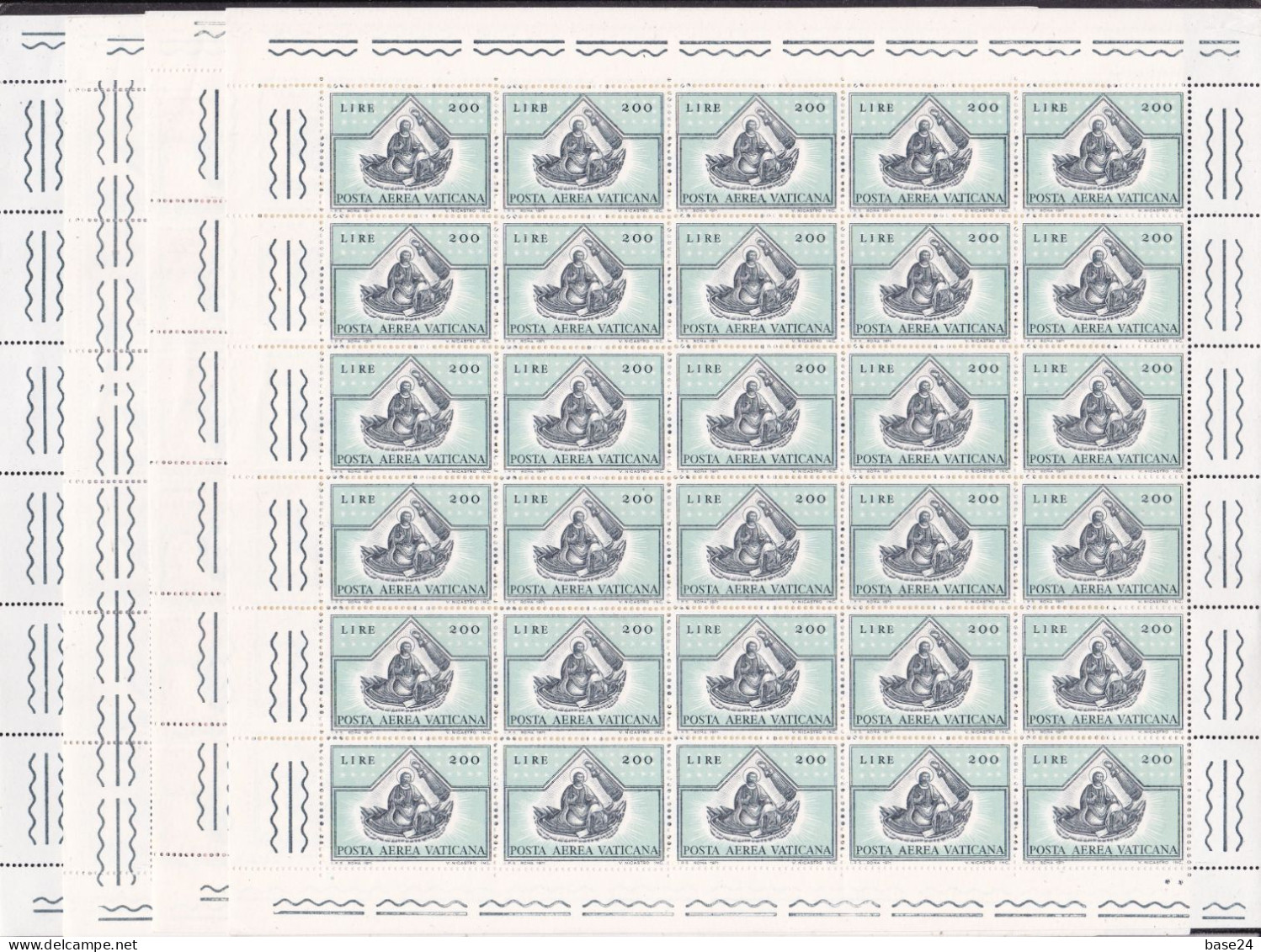 1971 Vaticano Vatican EVANGELISTI  EVANGELISTS 30 Serie Aerea Di 4 Valori In 4 Fogli MNH**  Airmail  4 Sheets - Poste Aérienne