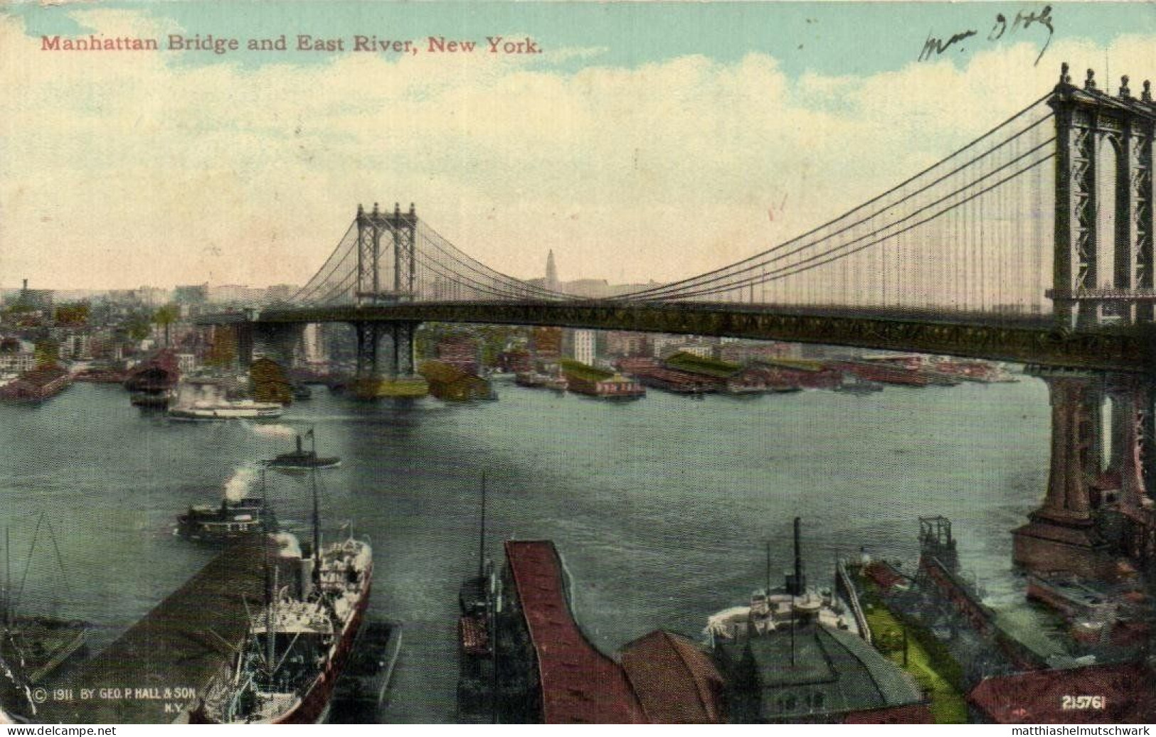 Manhattan Bridge And East River, New York. - Ponts & Tunnels