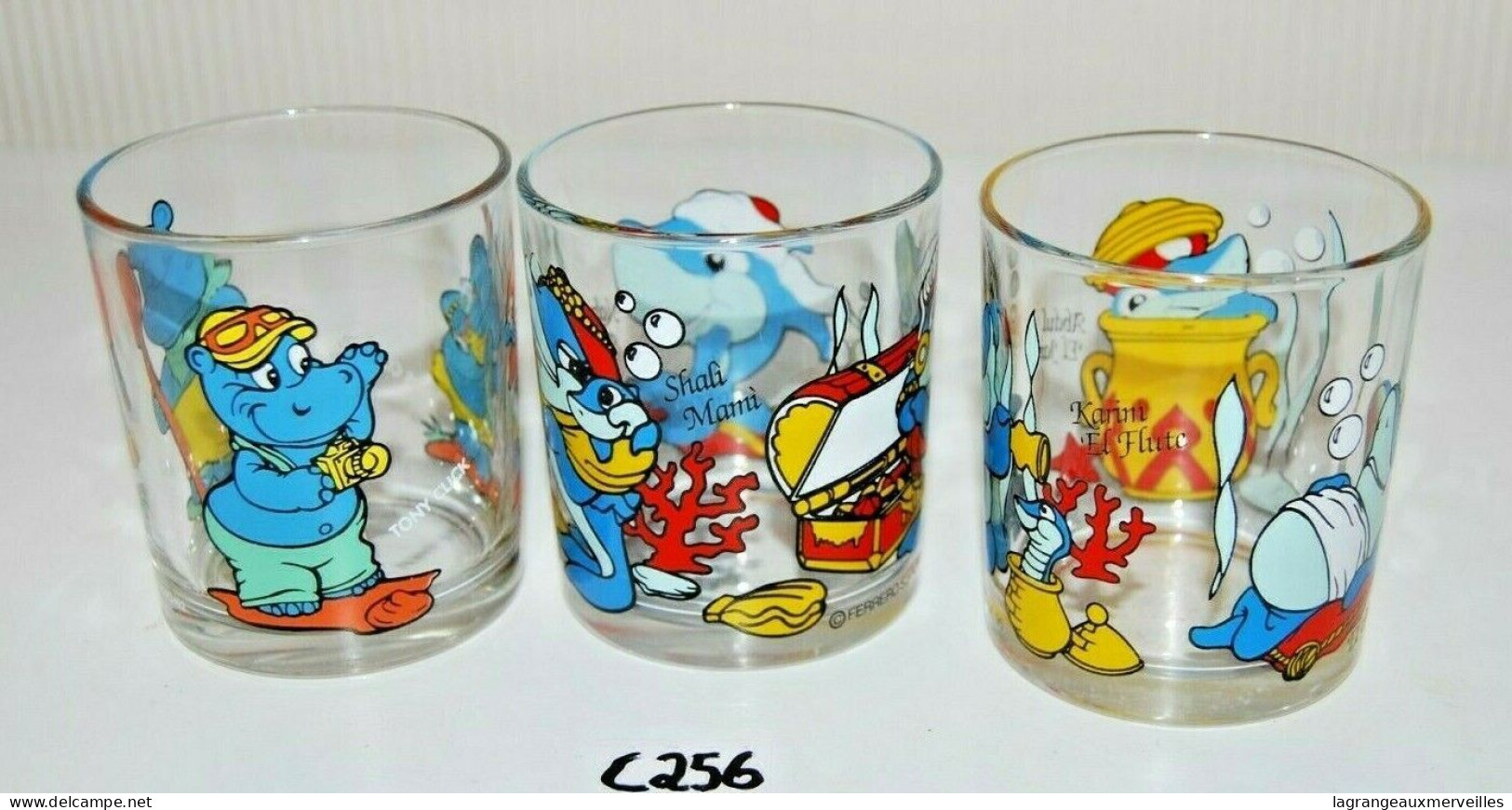 C256 Ensemble De 3verres - Dessin Animé - Moutarde - Ferrero - Glasses