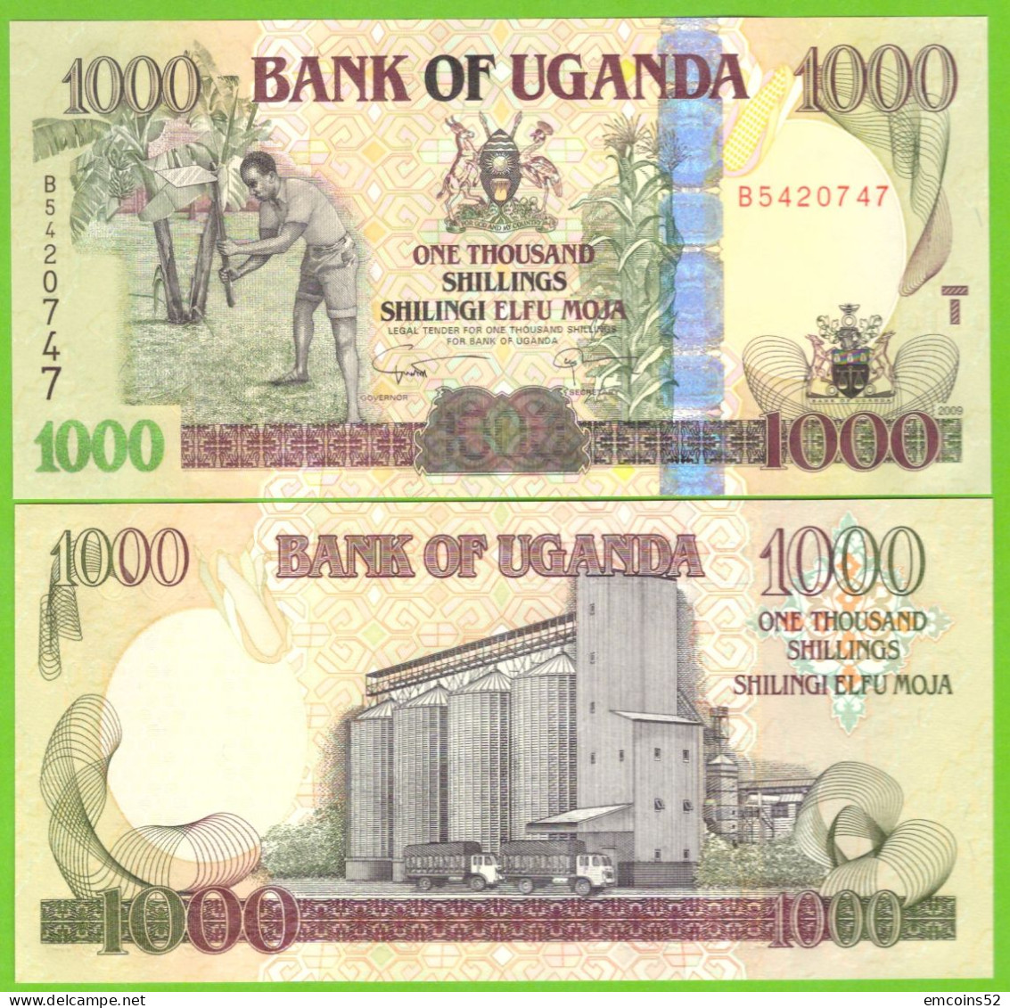 UGANDA 1000 SHILINGI 2009 P-43d UNC - Uganda