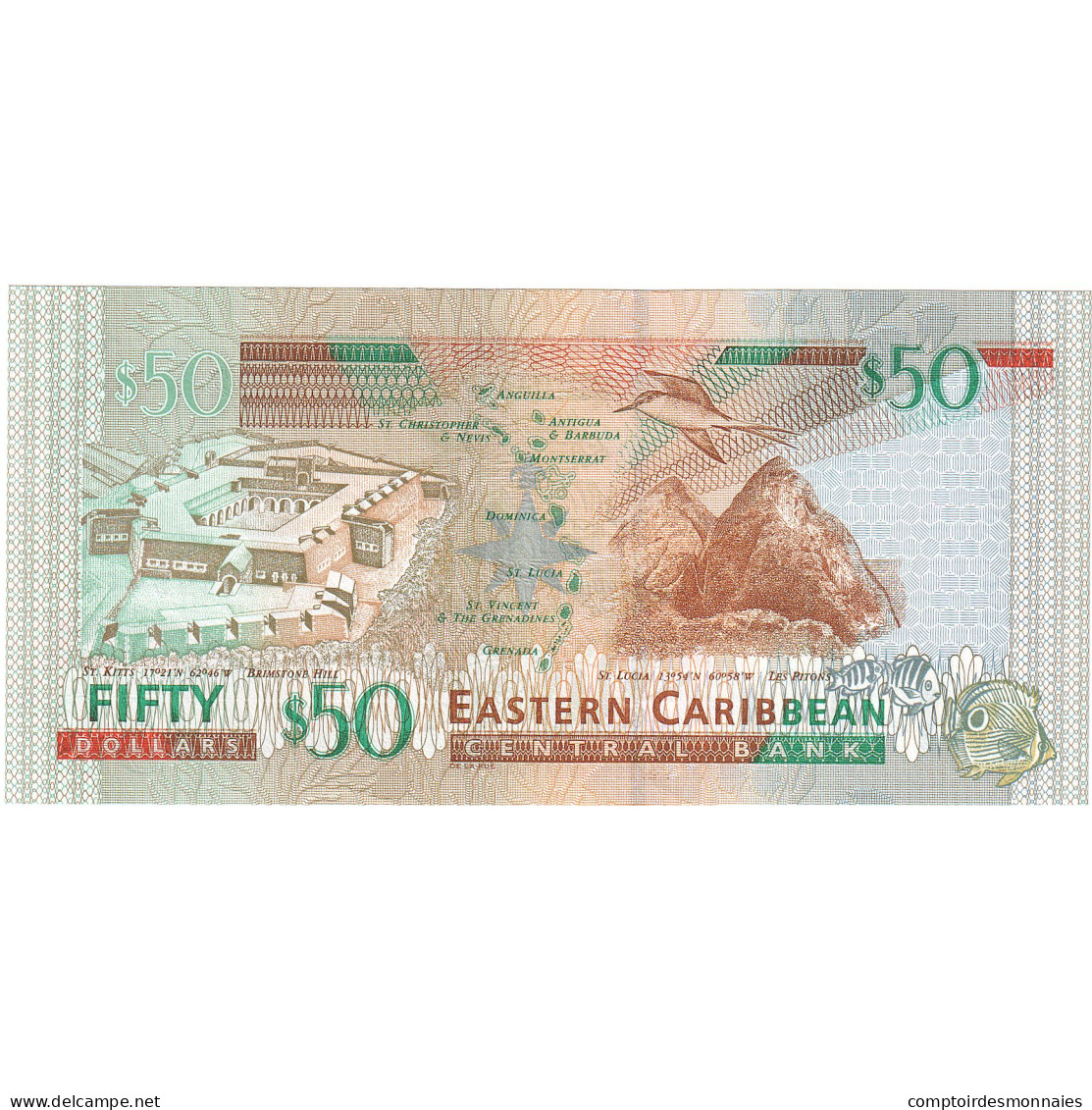 Etats Des Caraibes Orientales, 50 Dollars, KM:45m, NEUF - Ostkaribik