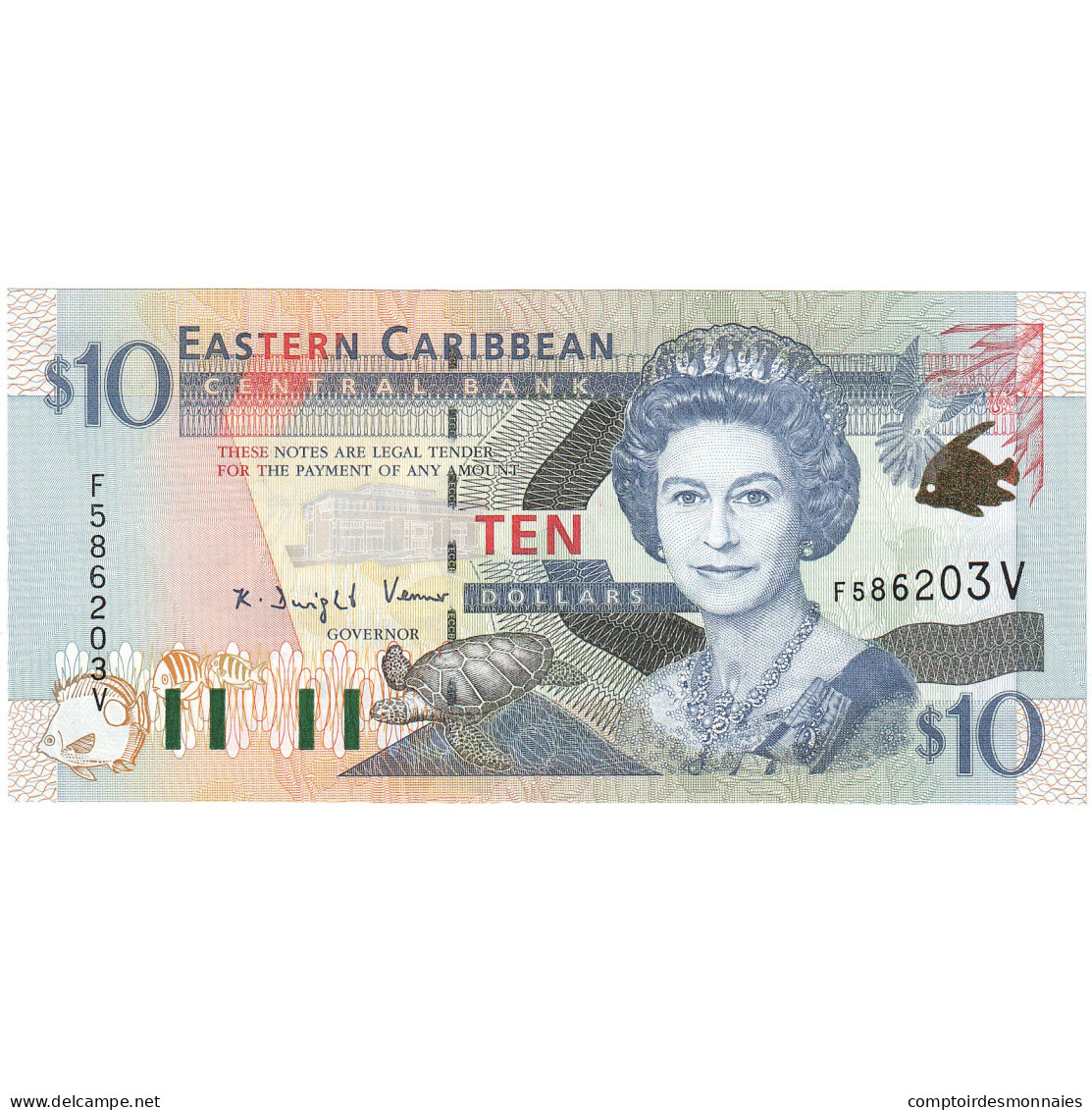 Etats Des Caraibes Orientales, 10 Dollars, Undated (1994), KM:32k, NEUF - Caraïbes Orientales