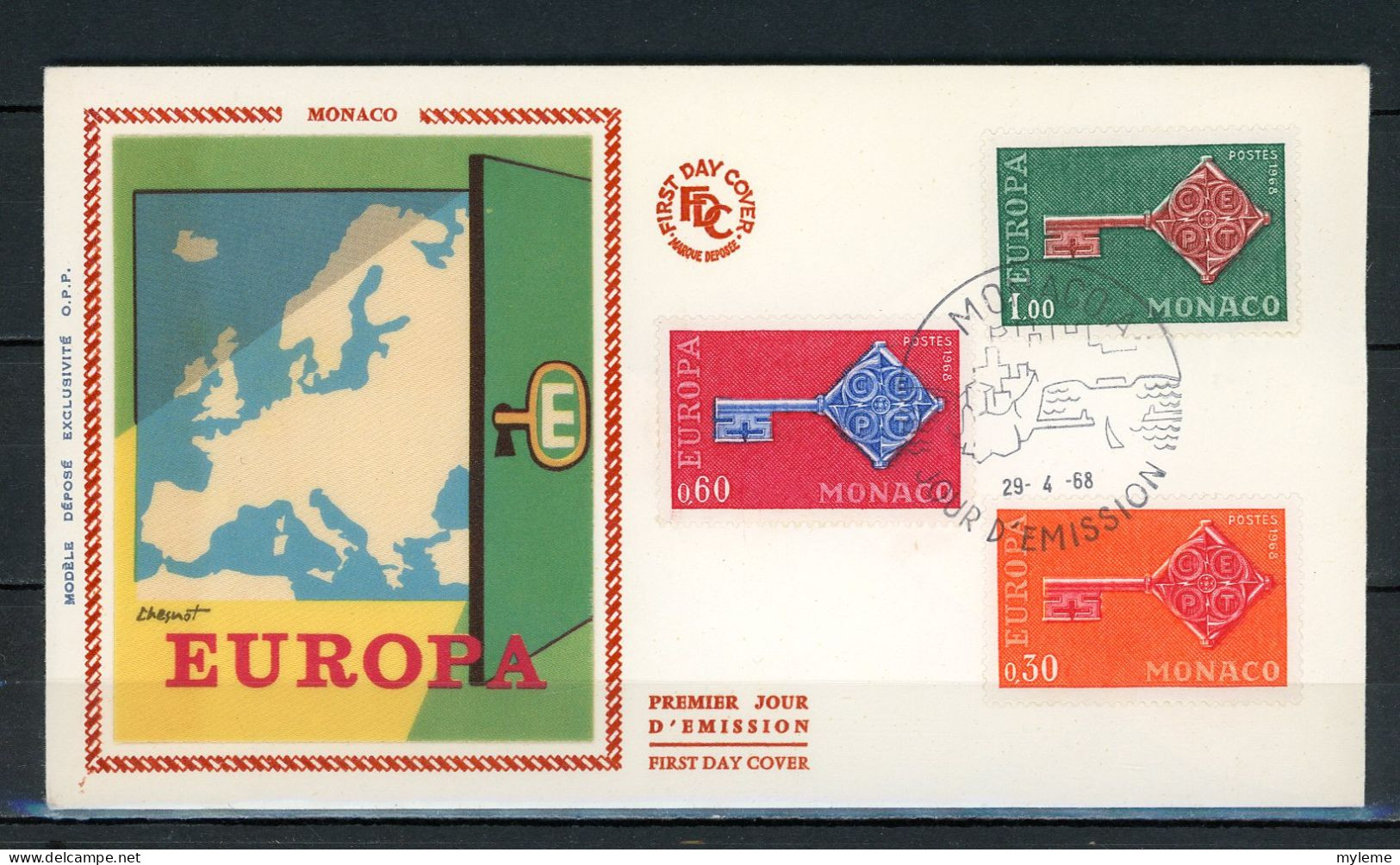 AX2-3 Monaco Europa Cept 1968 FDC 1er Jour N° 749 à 751  A Saisir !!! - 1968