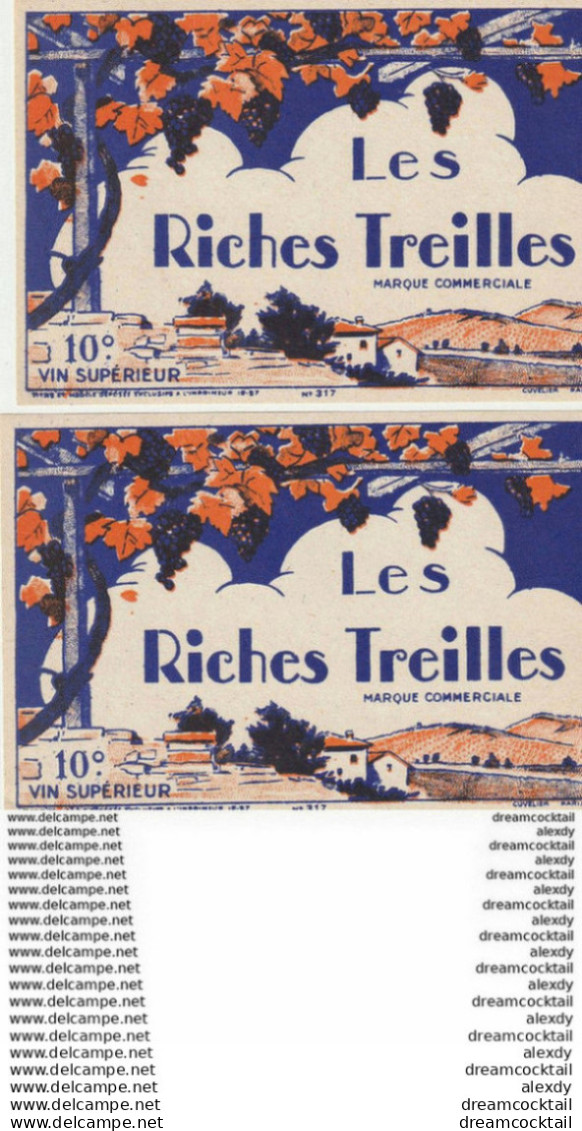 AB. 3 X Etiquettes De Vins. LES RICHES TREILLES Commes Neuves... - Other & Unclassified