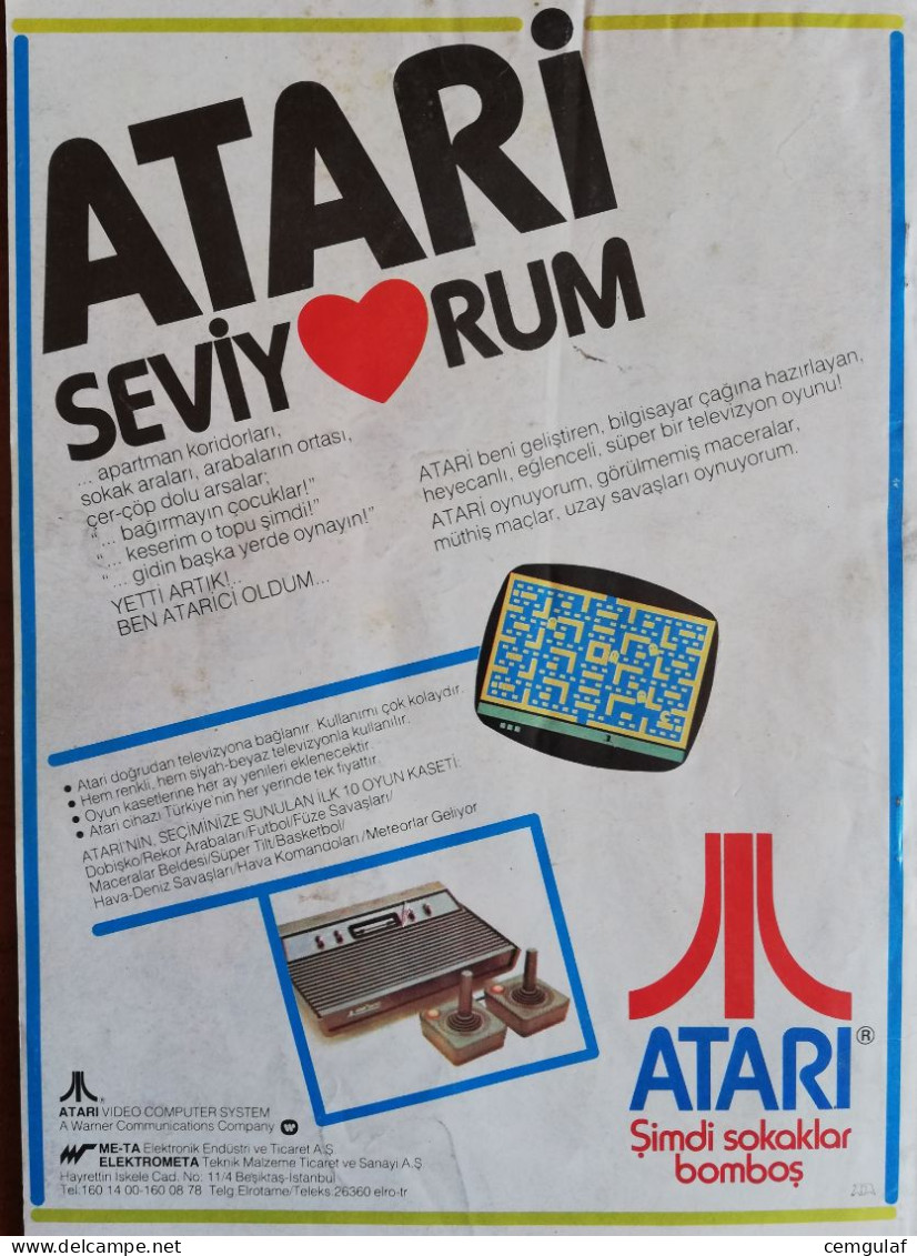 ATARI ADVERTISING,TURKISH EDITION/ I LOVE ATARI- NOW THE STREETS ARE EMPTY -1984 - Atari 2600