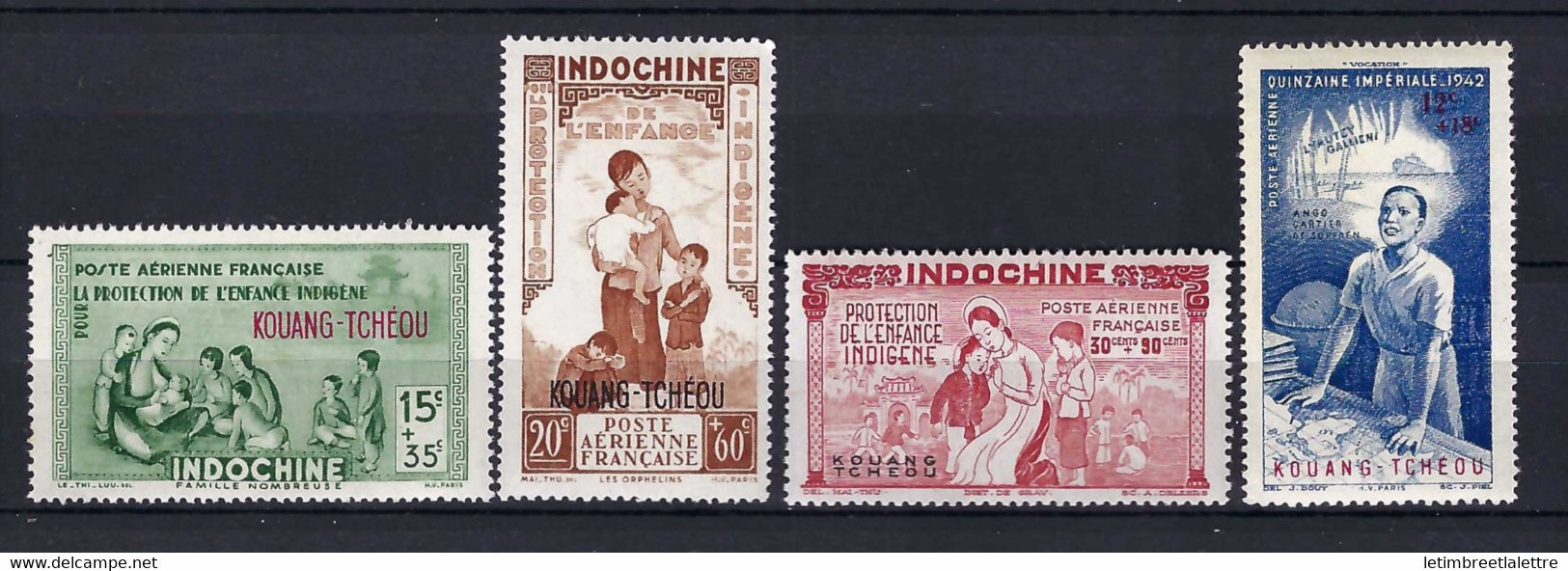 Kouang Tchéou - Poste Aérienne - YT N° 1 à 4 ** - Neuf Sans Charnière - 1942 - Neufs