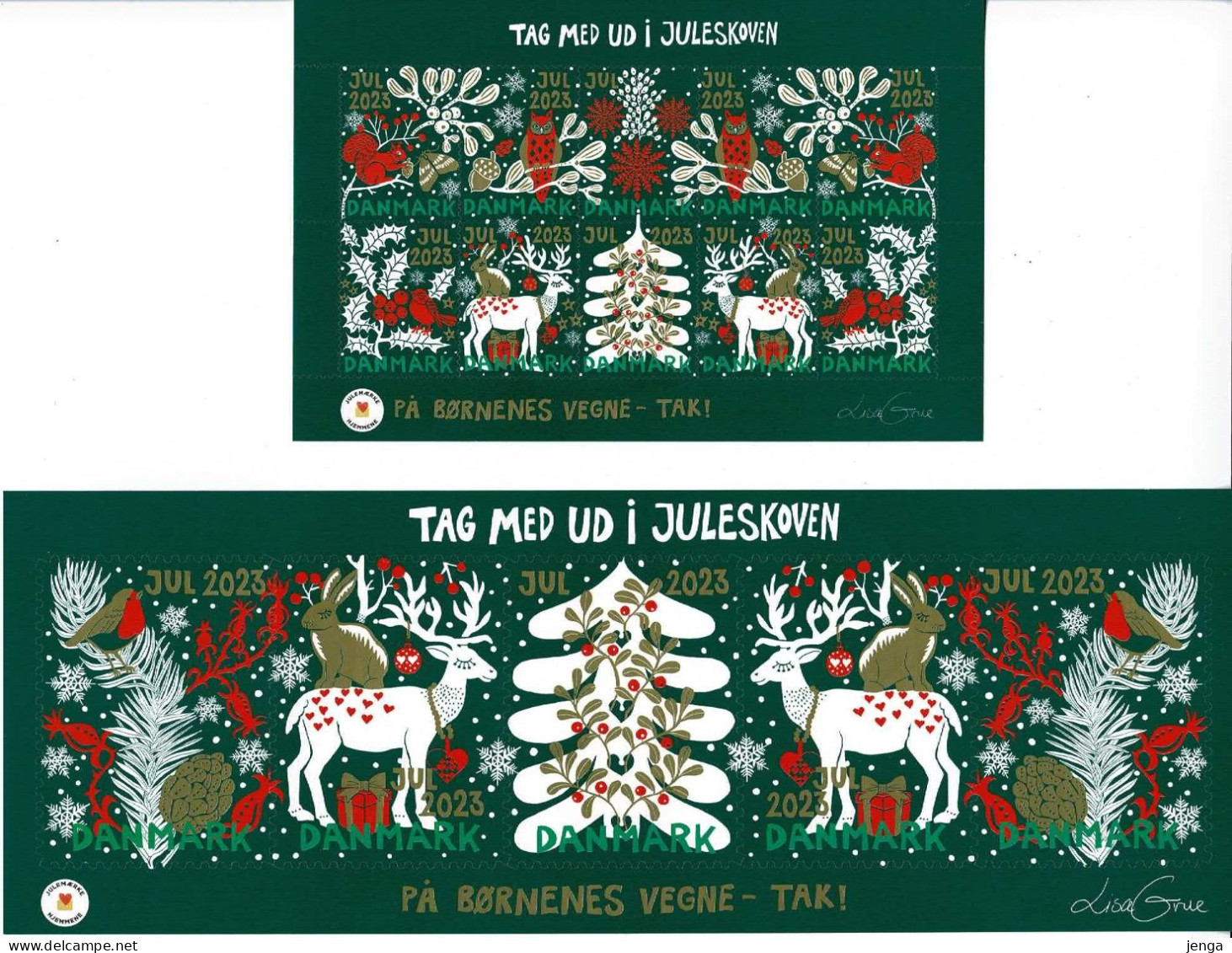 Denmark; Christmas Seals 2023. Perforate Sheet Plus Self Adhesive Small Sheet And 5 Mega Stamps. - Volledige & Onvolledige Vellen