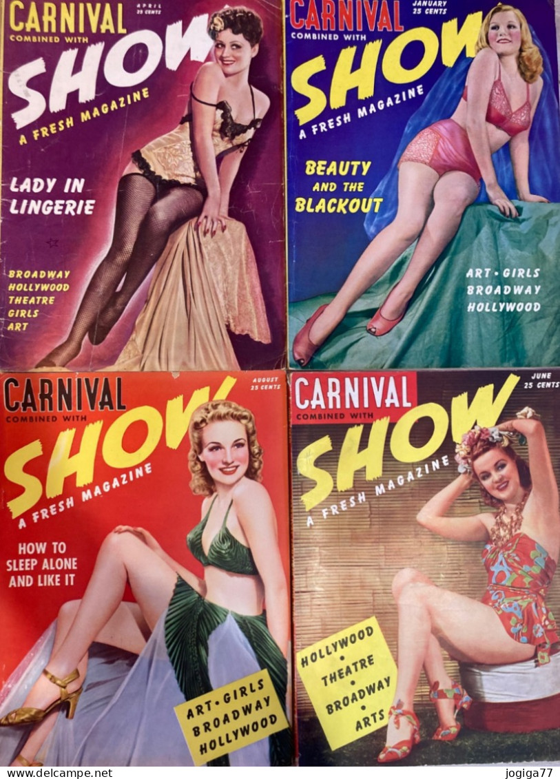 Carnival Show - 20 N° Revue Américaine Pin-up -  Années 1940,41,42 - Pour Hommes