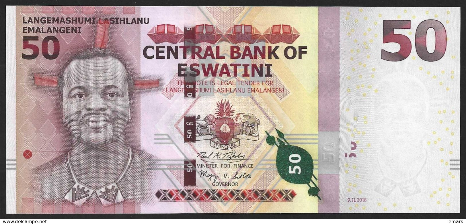 Swaziland 50 Emalangeni 2018 P44 UNC - Swasiland