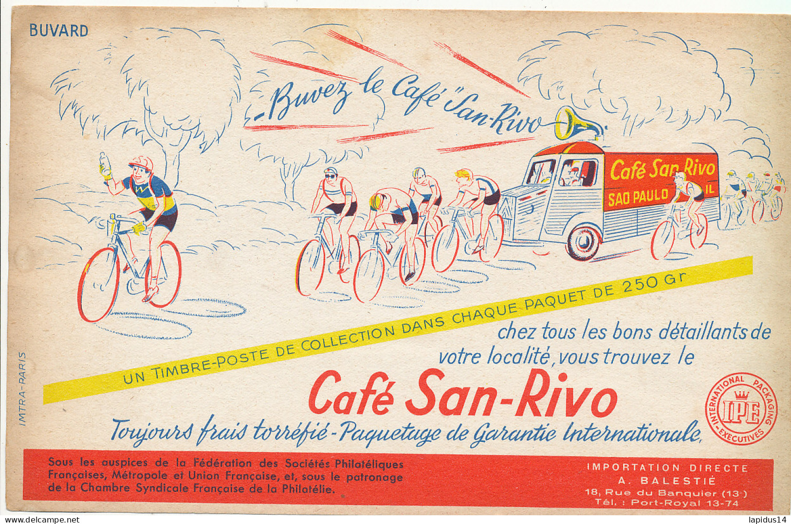 BU 2737   BUVARD  -    CAFE SAN-RIVO SAO PAULO  ( 21,00 Cm X 13,50 Cm) - Kaffee & Tee