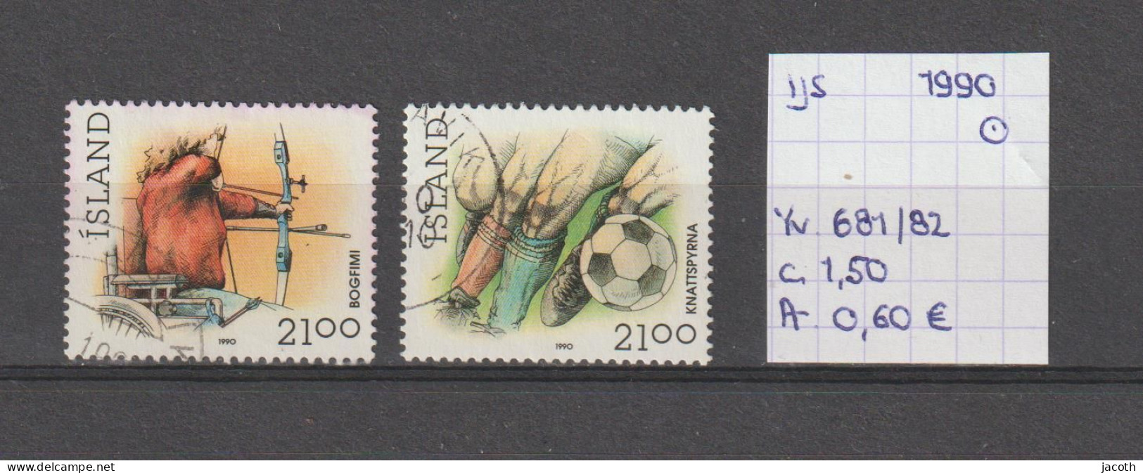 (TJ) IJsland 1990 - YT 681/82 (gest./obl./used) - Usados