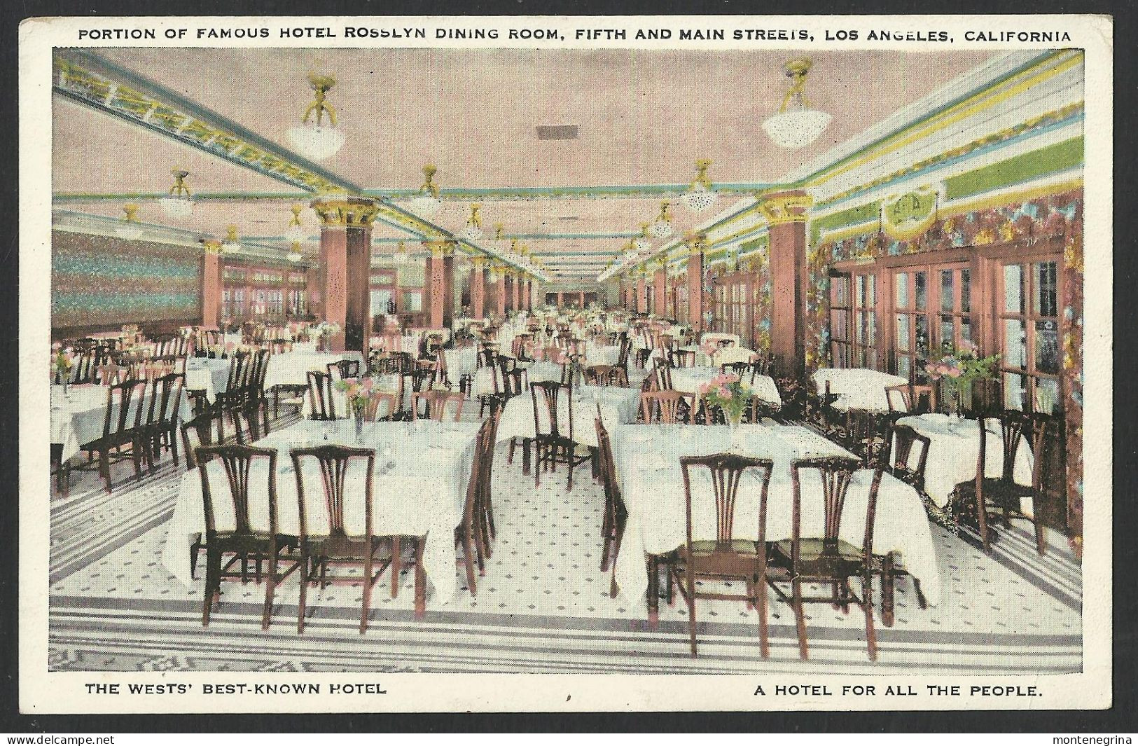 Of Dining Room At Hotel Rosslyn In Los Angeles, California - Old Postcard (see Sales Conditions) 9492 - Los Angeles