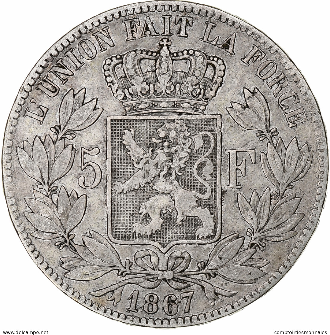 Monnaie, Belgique, Leopold II, 5 Francs, 5 Frank, 1867, Bruxelles, TB+, Argent - 5 Francs