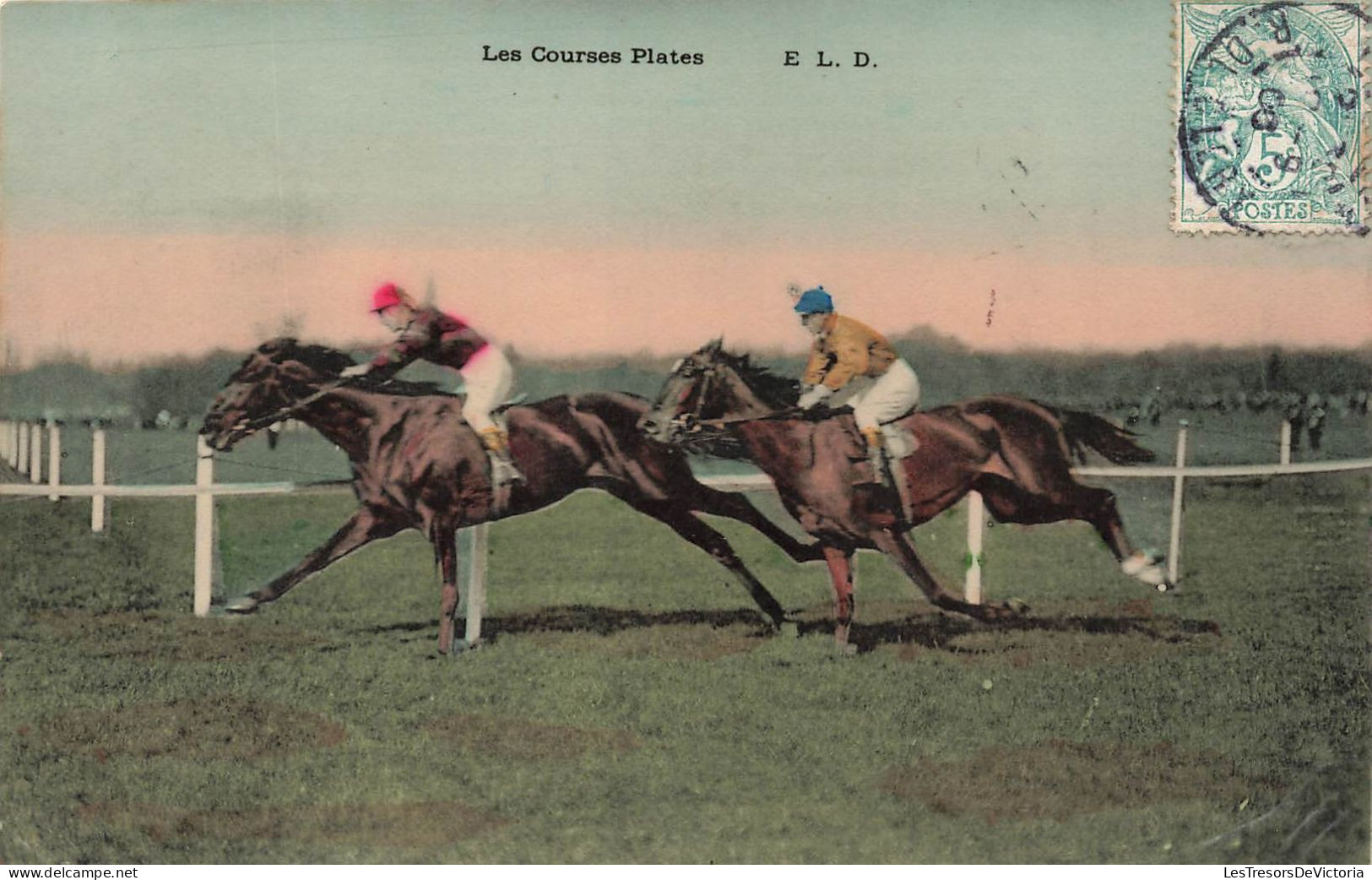 SPORTS - Hippisme - Les Courses Plates - Colorisé - E L.D - Carte Postale - Paardensport