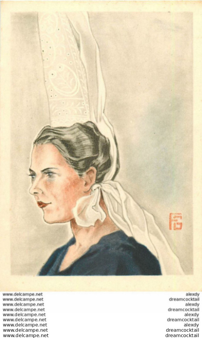 (XX) Illustrateur Géo Fourrier Visages Bretons. MARIA DE LESCONIL Pays Bigouden - Fourrier, G.