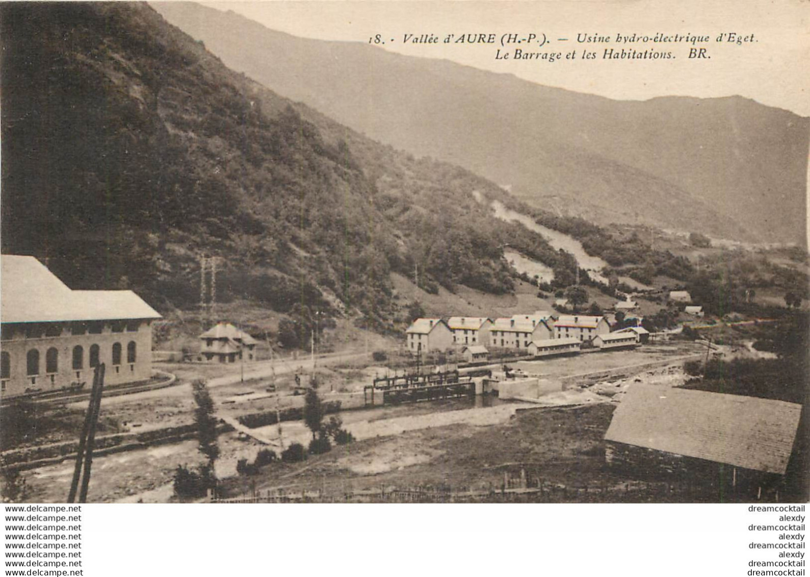 (MI) 65 AURE. Usine Hydro-électrique D'Eget. Barrage Et Habitations Dans La Vallée 1933 - Vielle Aure