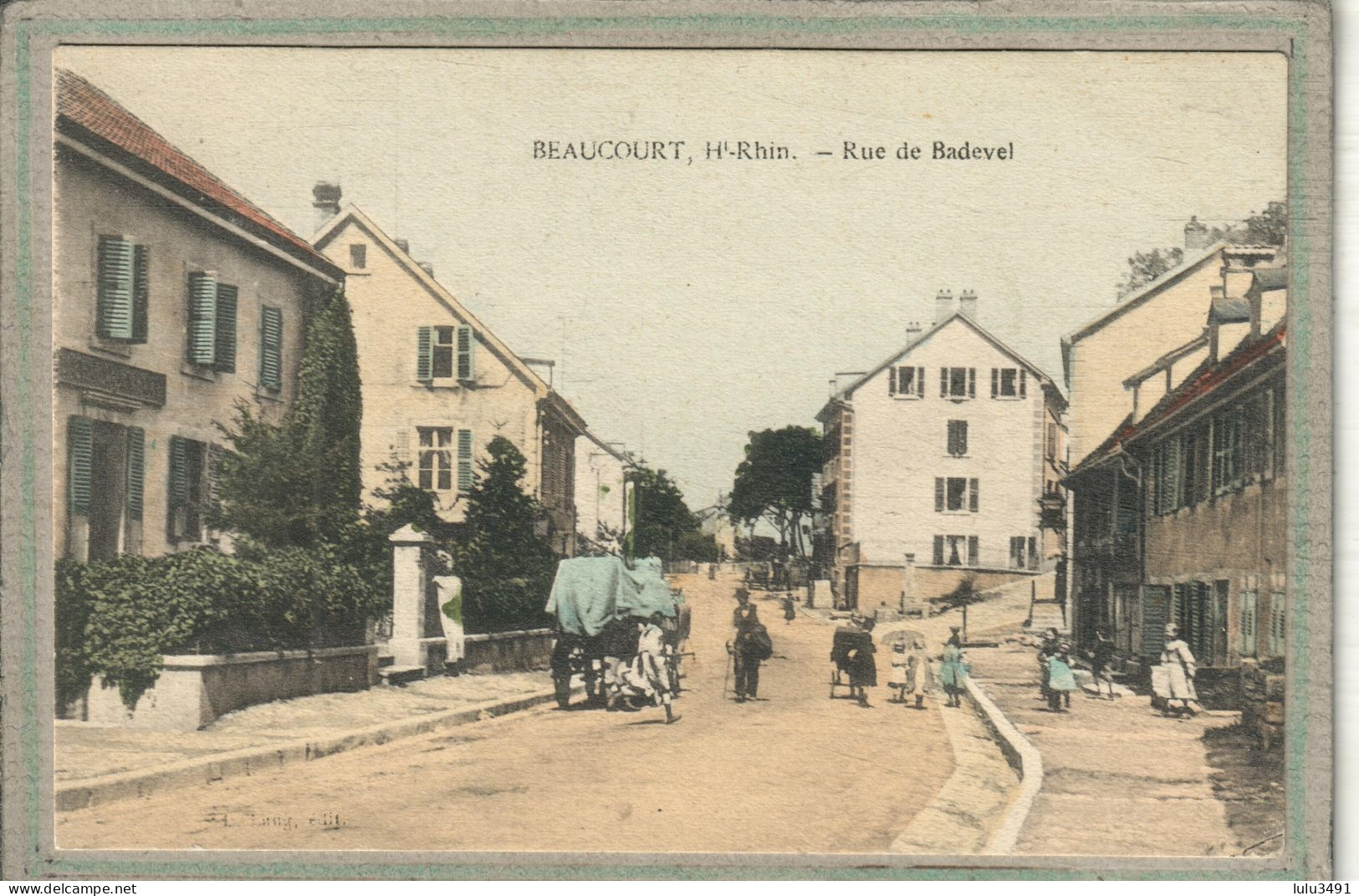 CPA - BEAUCOURT (90) - Aspect De La Rue De Badevel Au Début Du Siècle - Carte Colorisée - Beaucourt