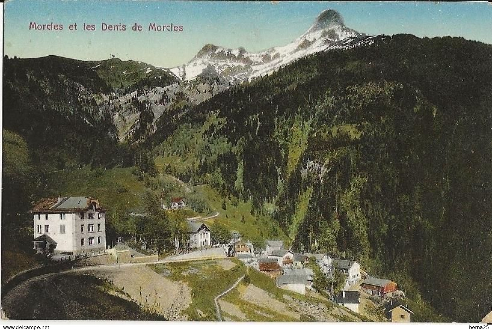 SUISSE CANTON DE VAUD MORCLES ET DENTS DE MORCLES CACHET POSTE DE CAMPAGNE N°5 AU DOS - Morcles