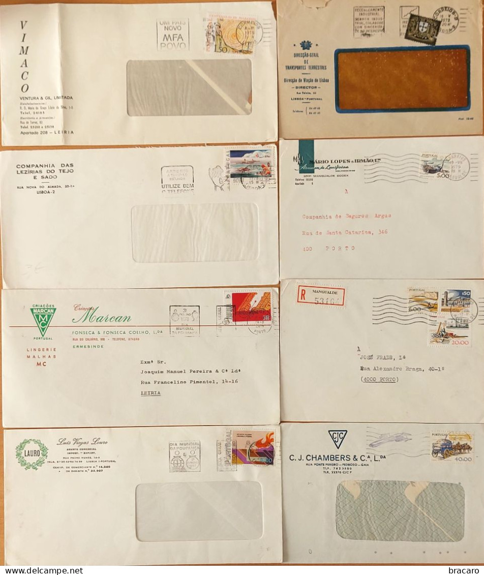 Portugal - Lote De 8 Cartas / Cover - Com Flâmulas / Streamer - Cartas & Documentos