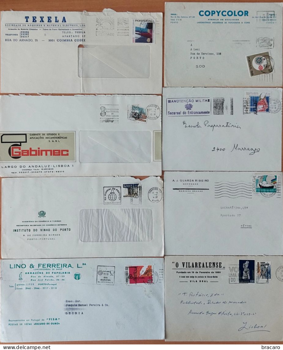 Portugal - Lote De 8 Cartas / Cover - Com Flâmulas / Streamer - Cartas & Documentos