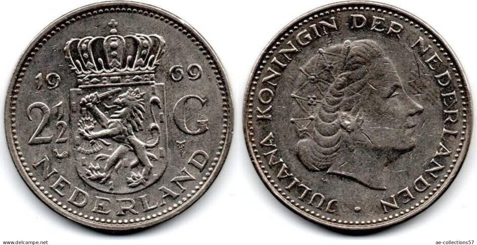 MA 29052  / Pays Bas - Netherlands - Niederlande 2.5 Gulden 1969 TTB - 1948-1980 : Juliana