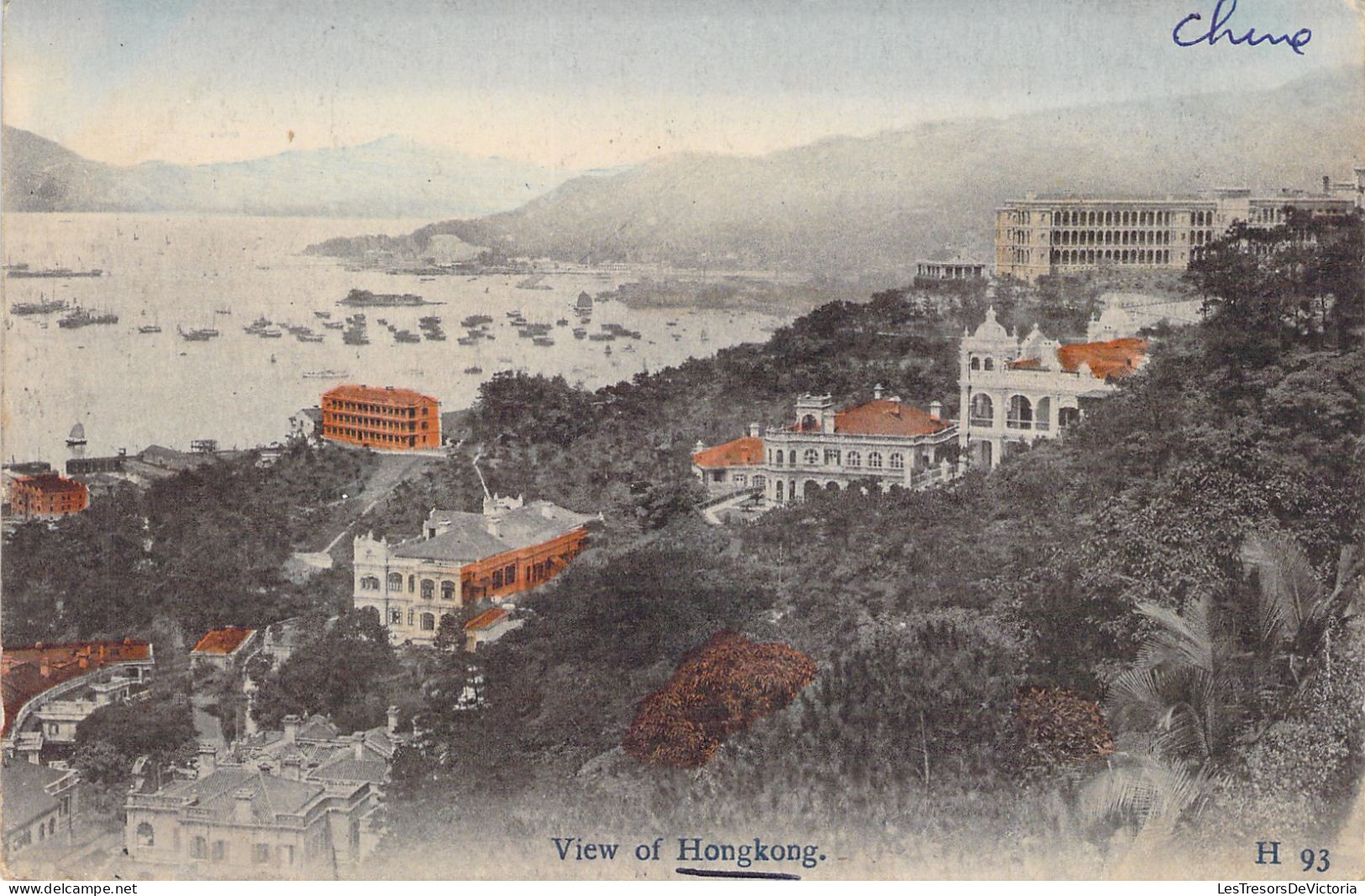 CHINE - view of hongkong - carte postale ancienne