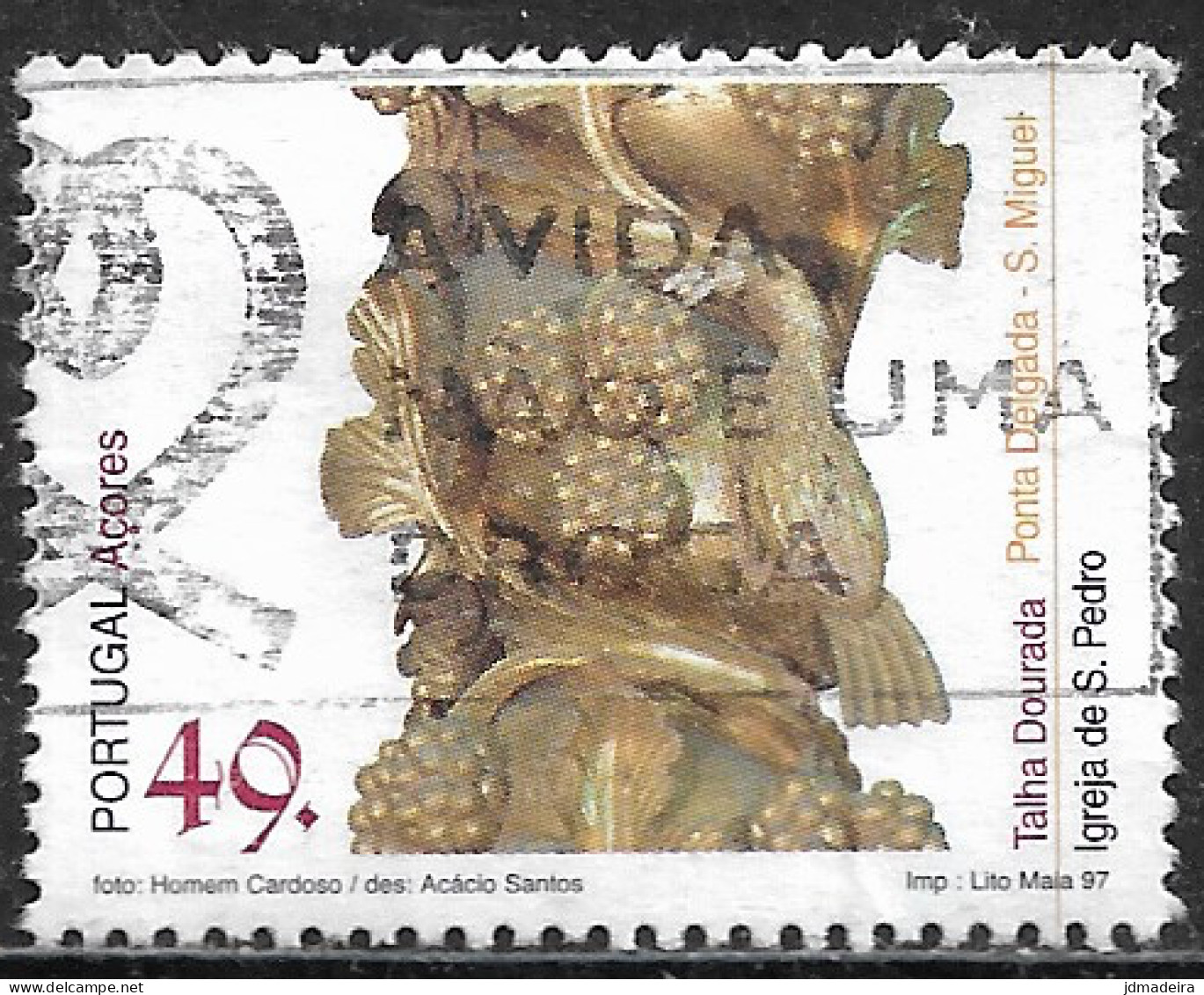 Portugal – 1997 Gold Carving 49. Used Stamp - Gebruikt