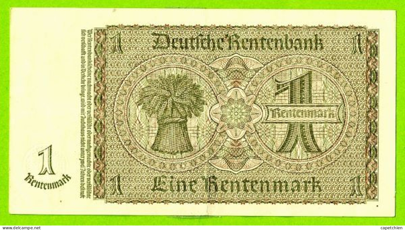 ALLEMAGNE / 1 RENTENMARK  / 30 JANVIER 1937 / TTB - 1 Rentenmark