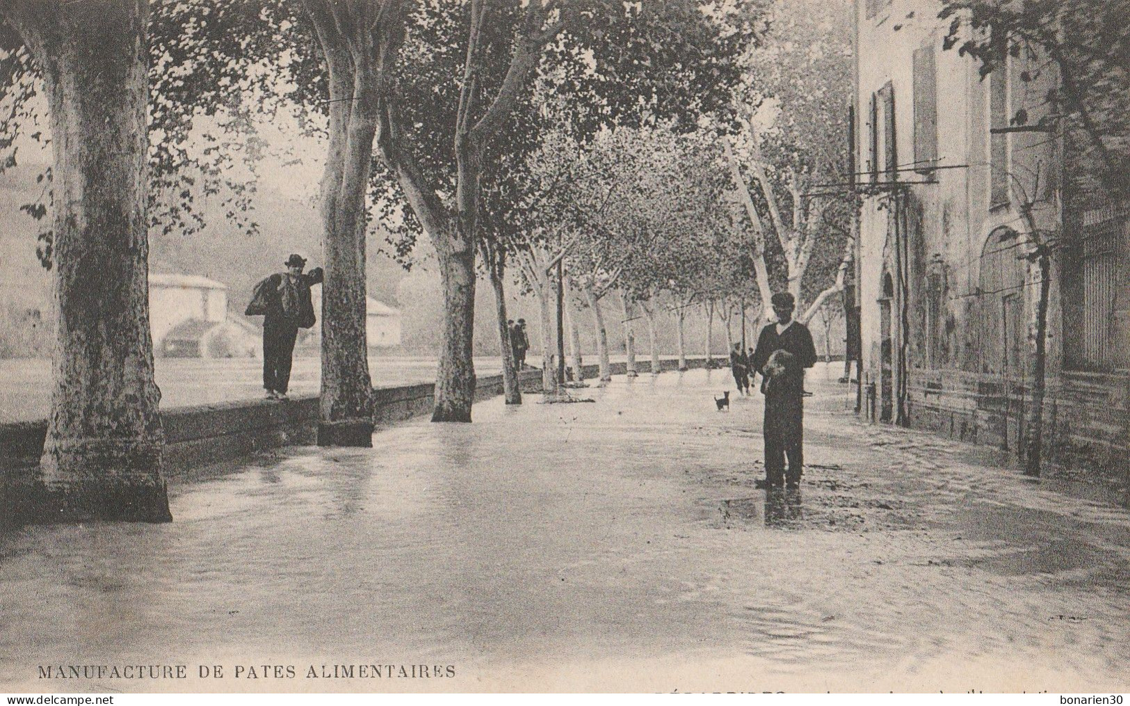 CPA 84 BEDARRIDES LE QUAI APRES L'INONDATION  PUB PATES GROS - Bedarrides